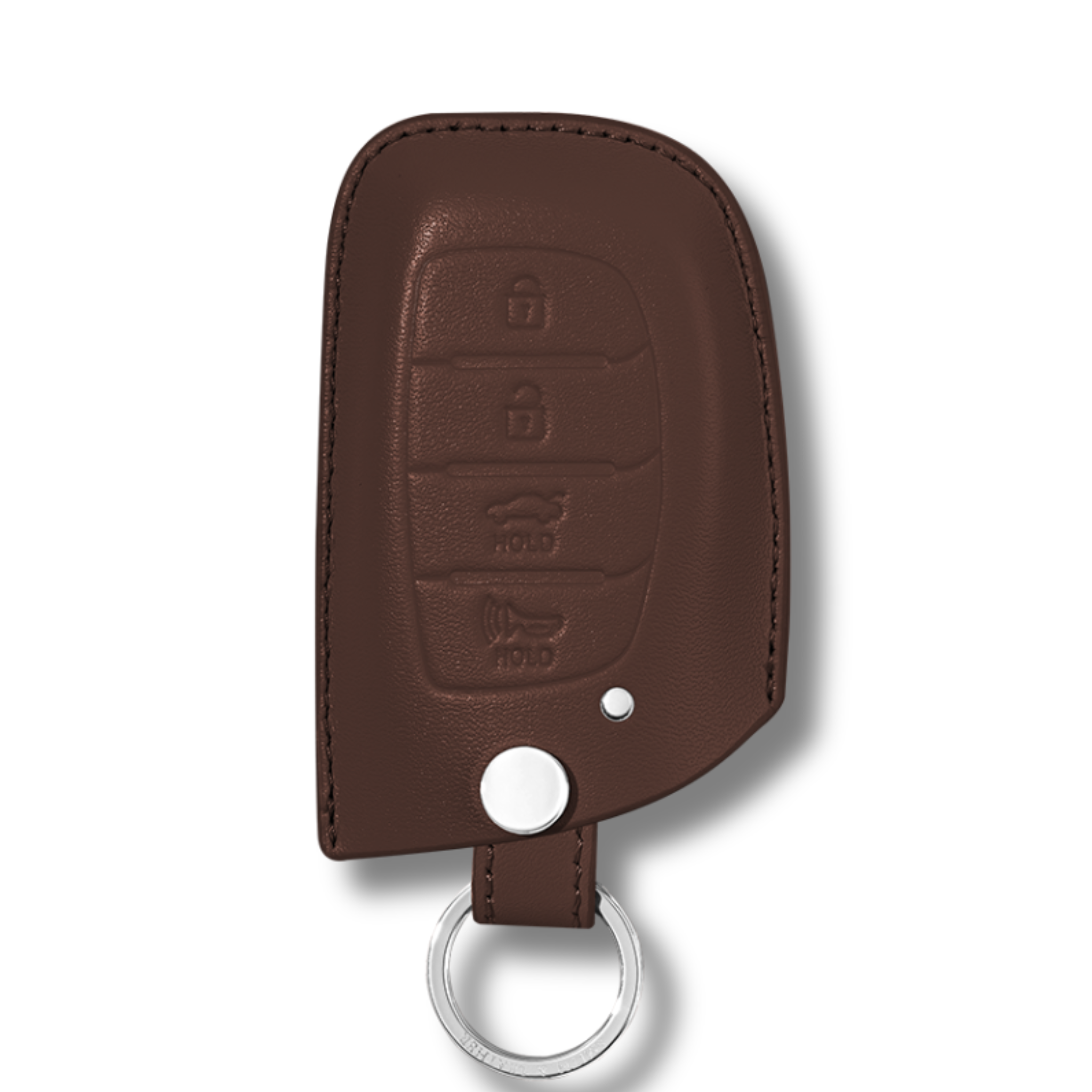 Hyundai Sonata Elantra Tucson Premium Leather Car Key Case Brown