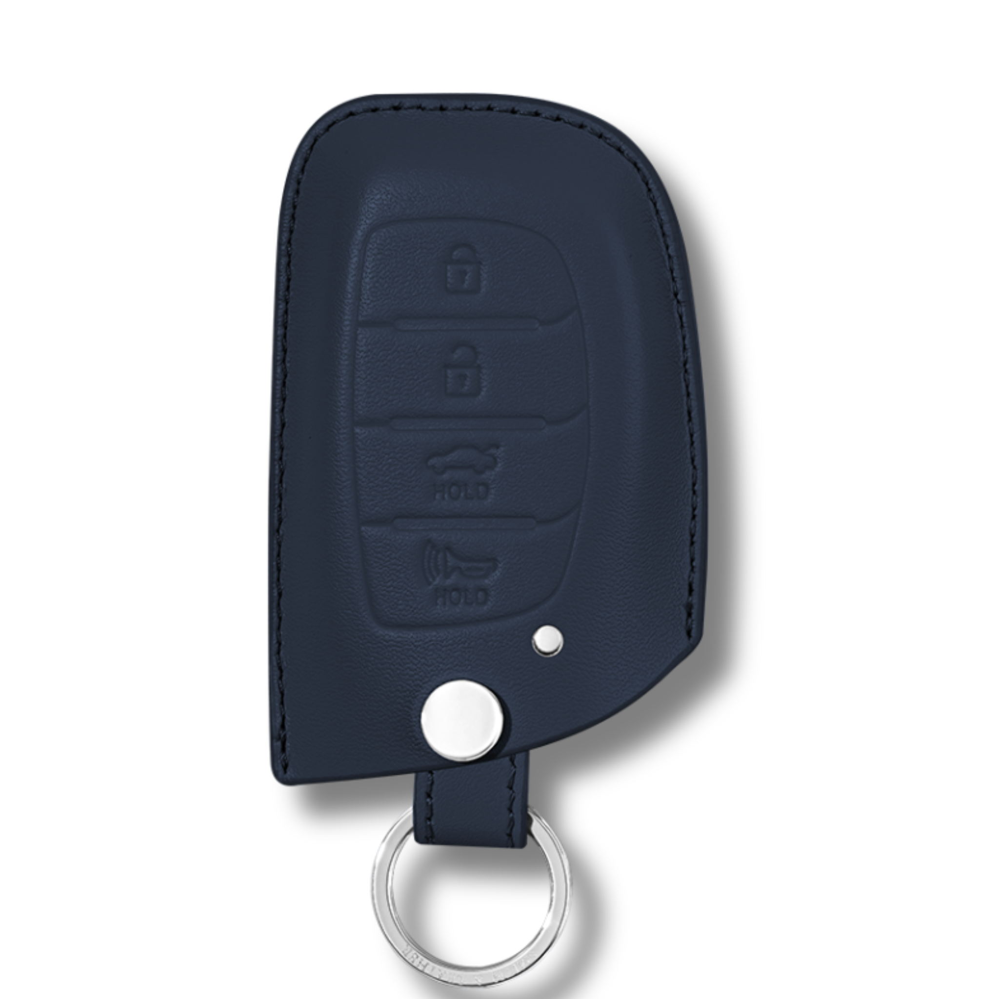 Hyundai Sonata Elantra Tucson Premium Leather Car Key Fob Case Navy