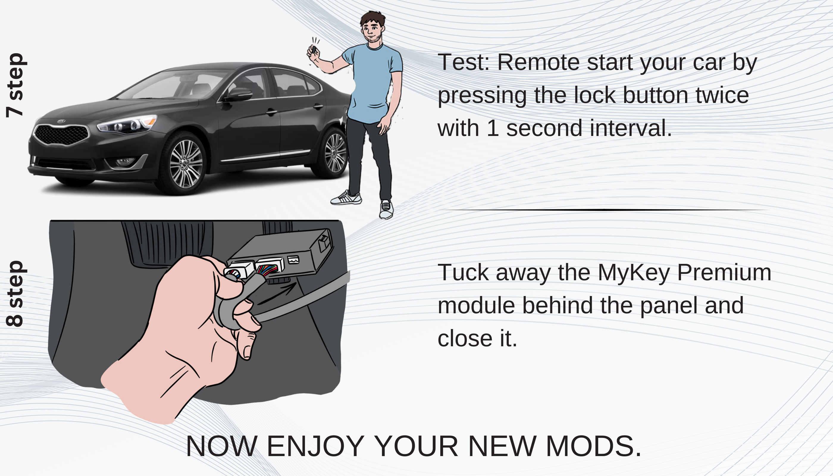 kia cadenza oem key fob remote engine starter kit installation guide