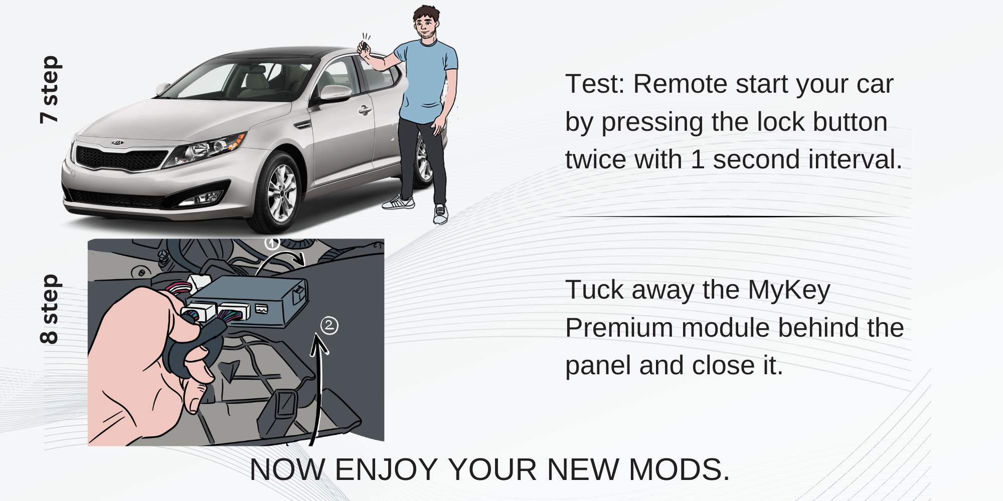 2011-2013 Kia Optima TF Remote Starter kit installation by MyKey Premium plug and play