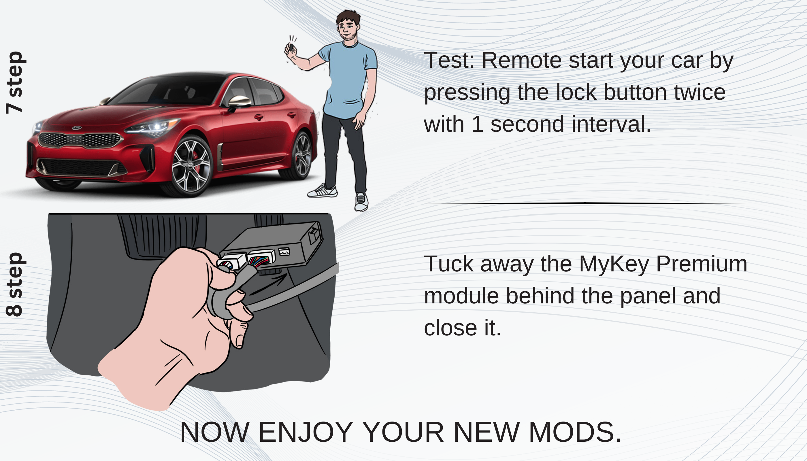 kia stinger gt 1 gt 2 base remote engine auto starter kit installation guide