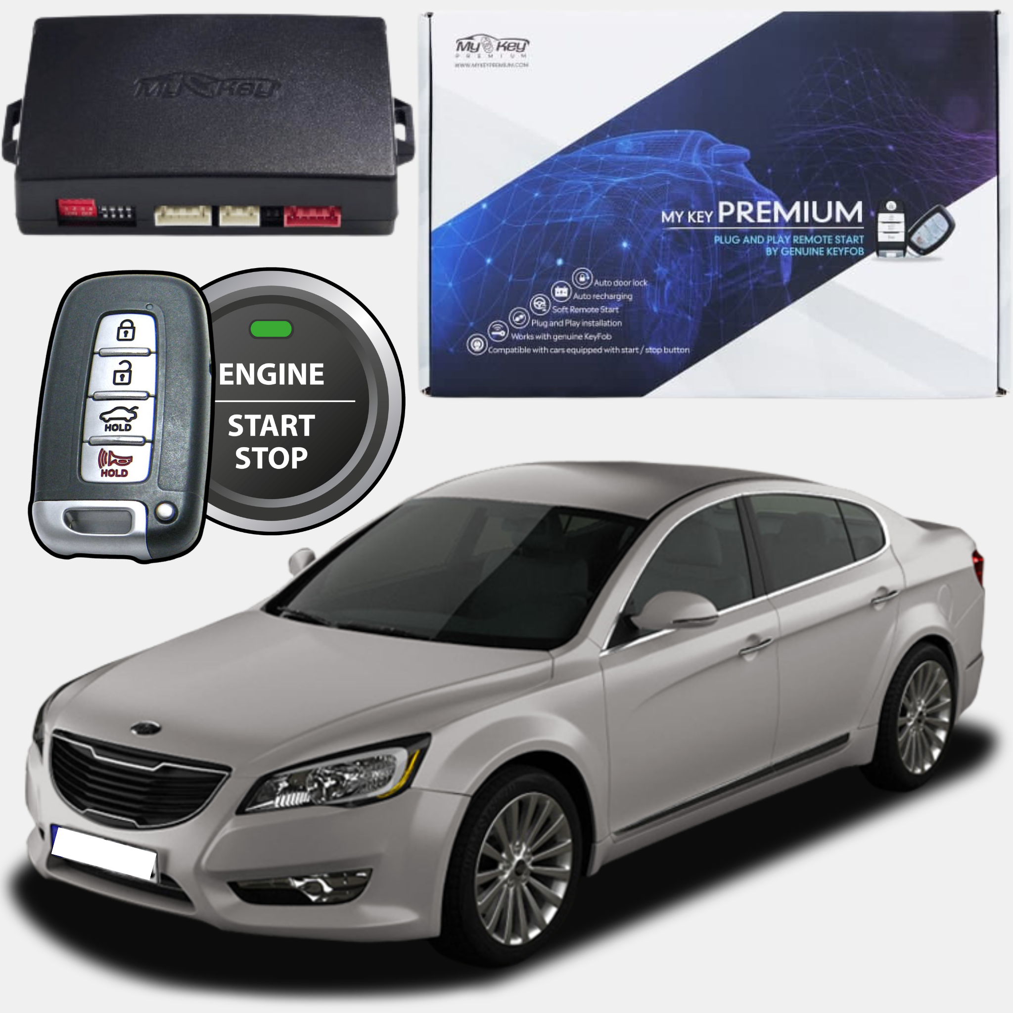 kia cadenza 2009 - 2013 remote engine auto starter kit plug and play my key premium