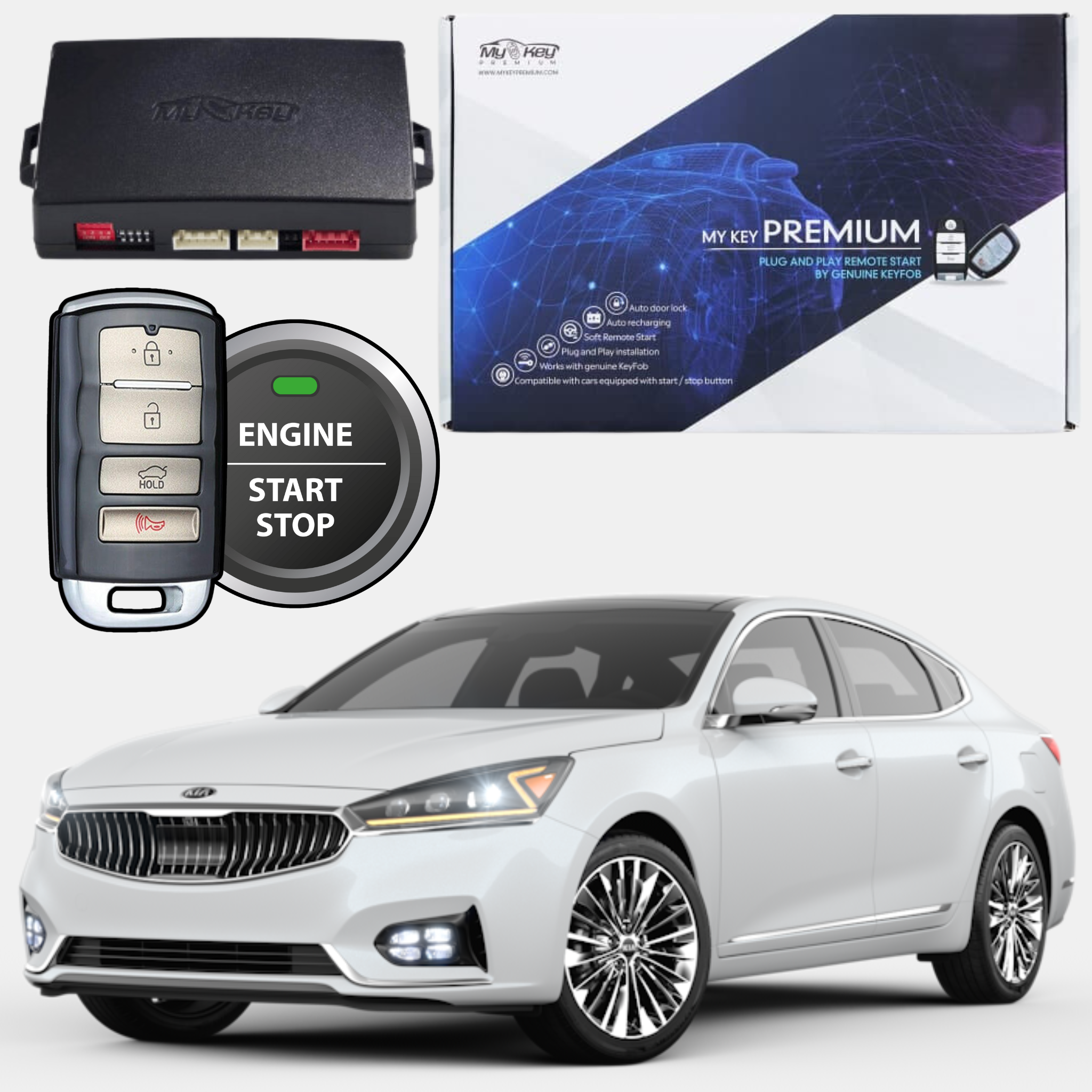 kia cadenza 2017 - 2020 remote engine auto starter kit plug and play my key premium