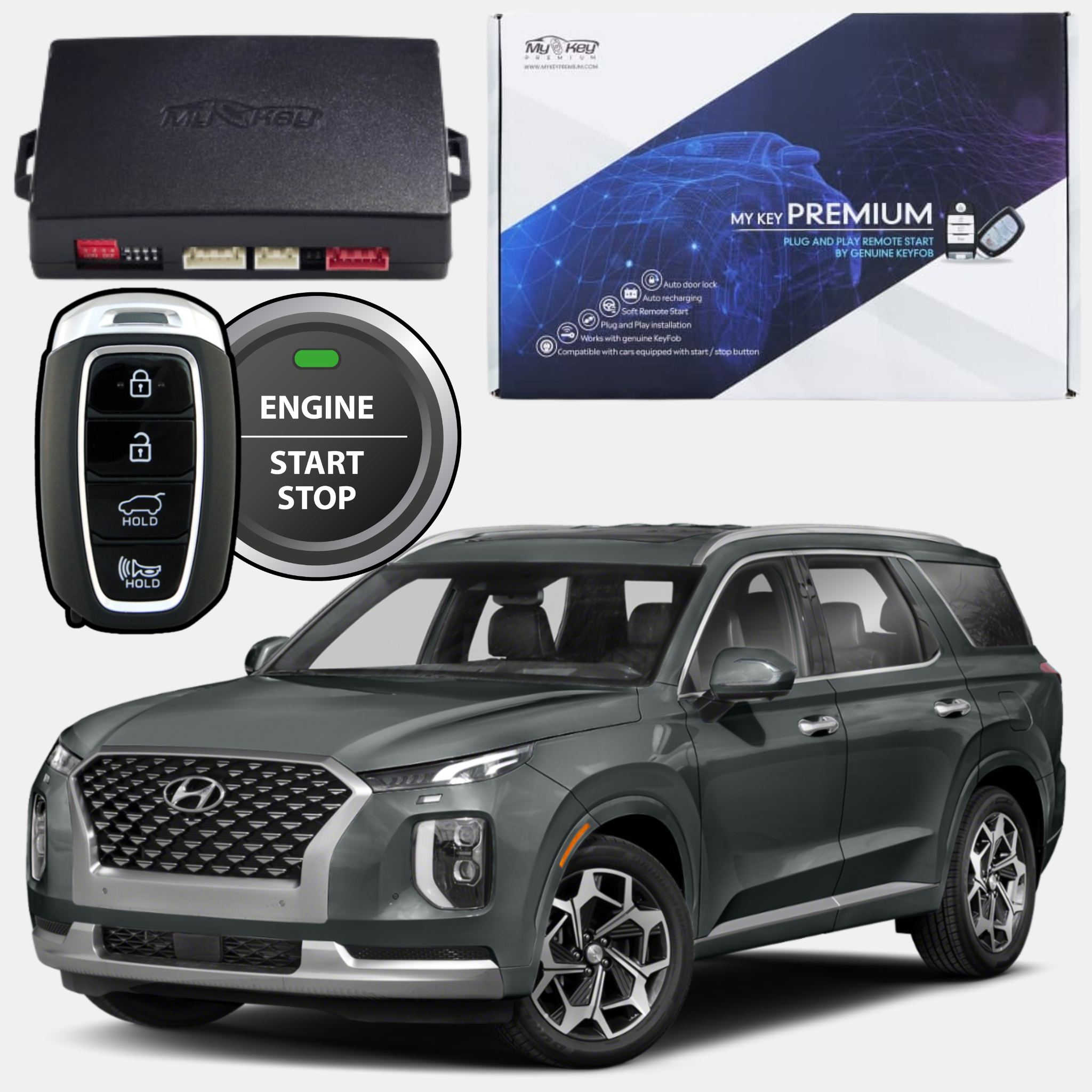 Hyundai Palisade Remote Starter kit plug and play my key premium