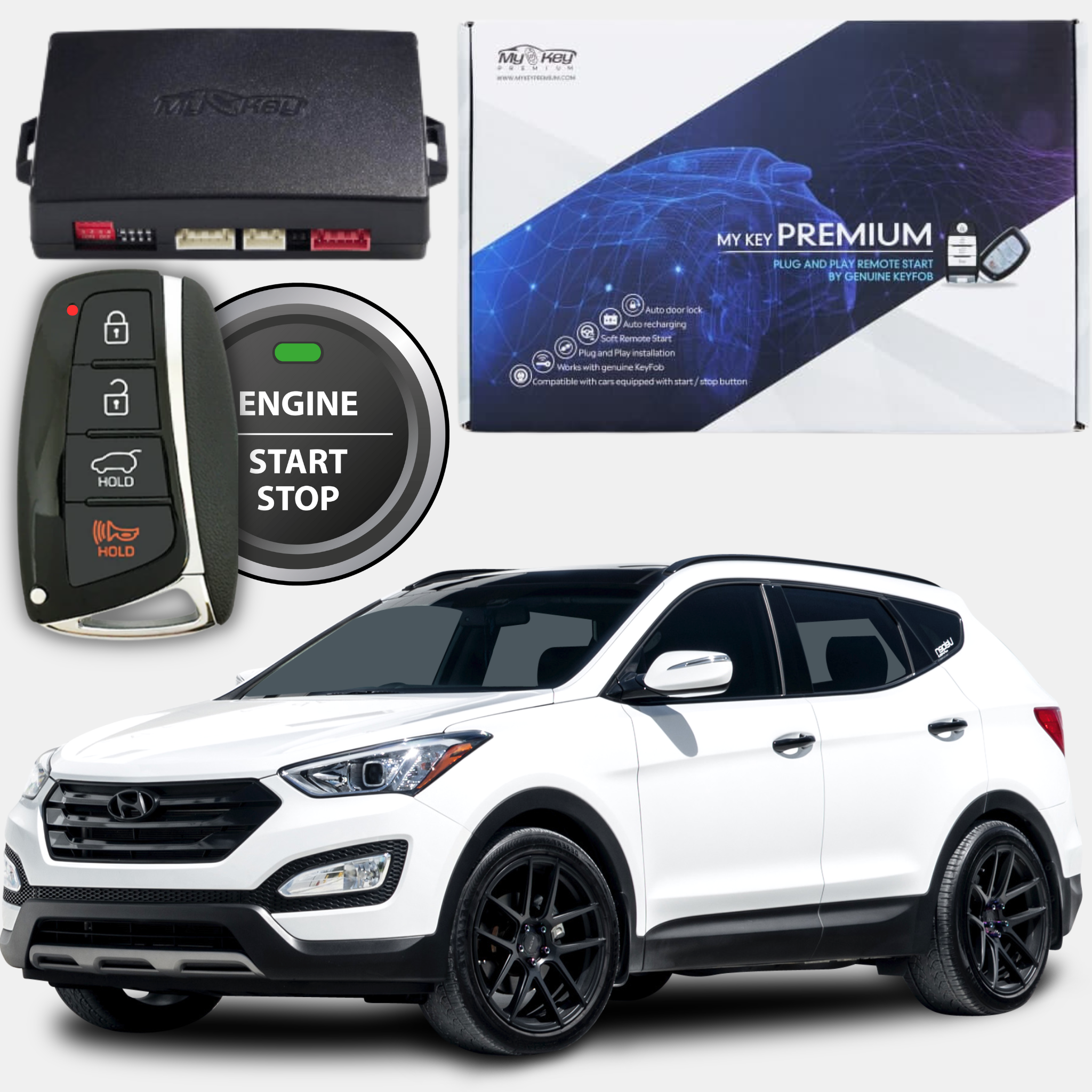 santafe dm 2012~2018 remote engine auto starter my key premium