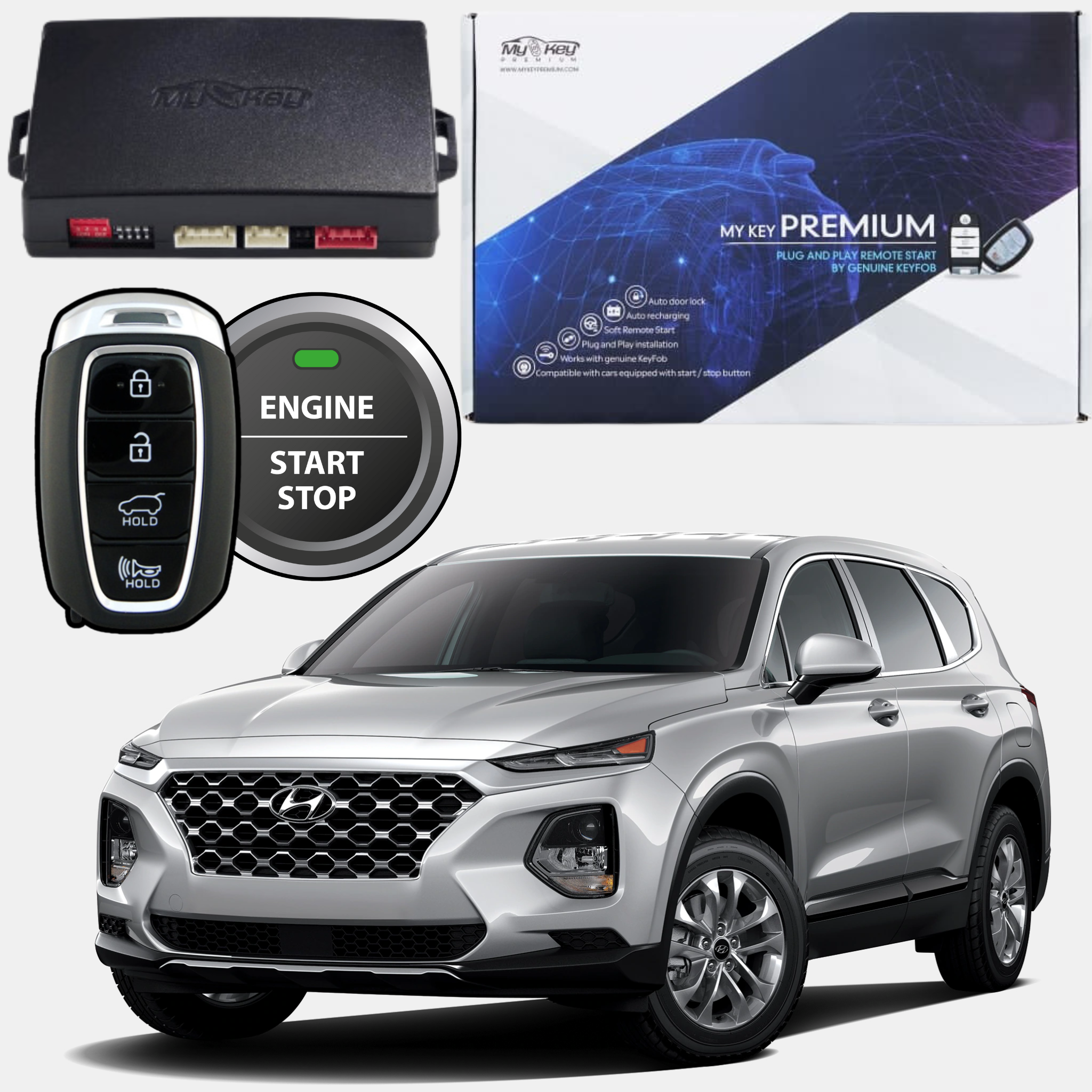 santafe tm2019 2023 remote engine auto starter my key premium