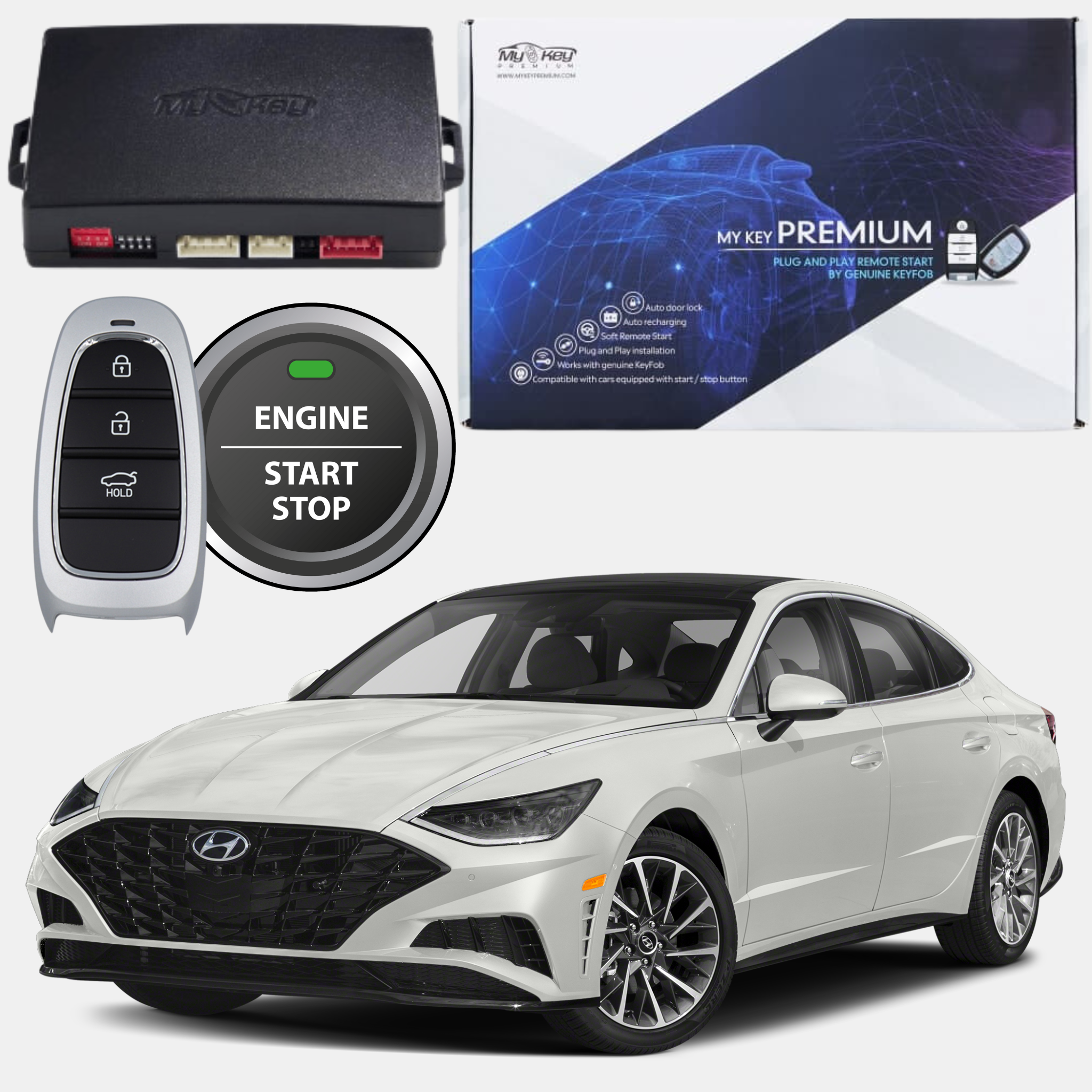 hyundai sonata dn8 2020-2021-2022 remote engine auto starter kit my key premium oem key fob usage