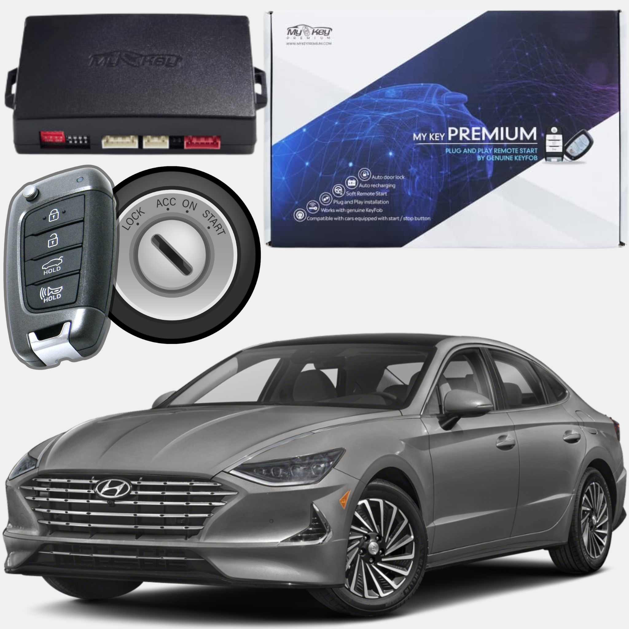 hyundai sonata dn8 2020-2021-2022 key turnover remote engine auto starter kit my key premium oem key fob usage