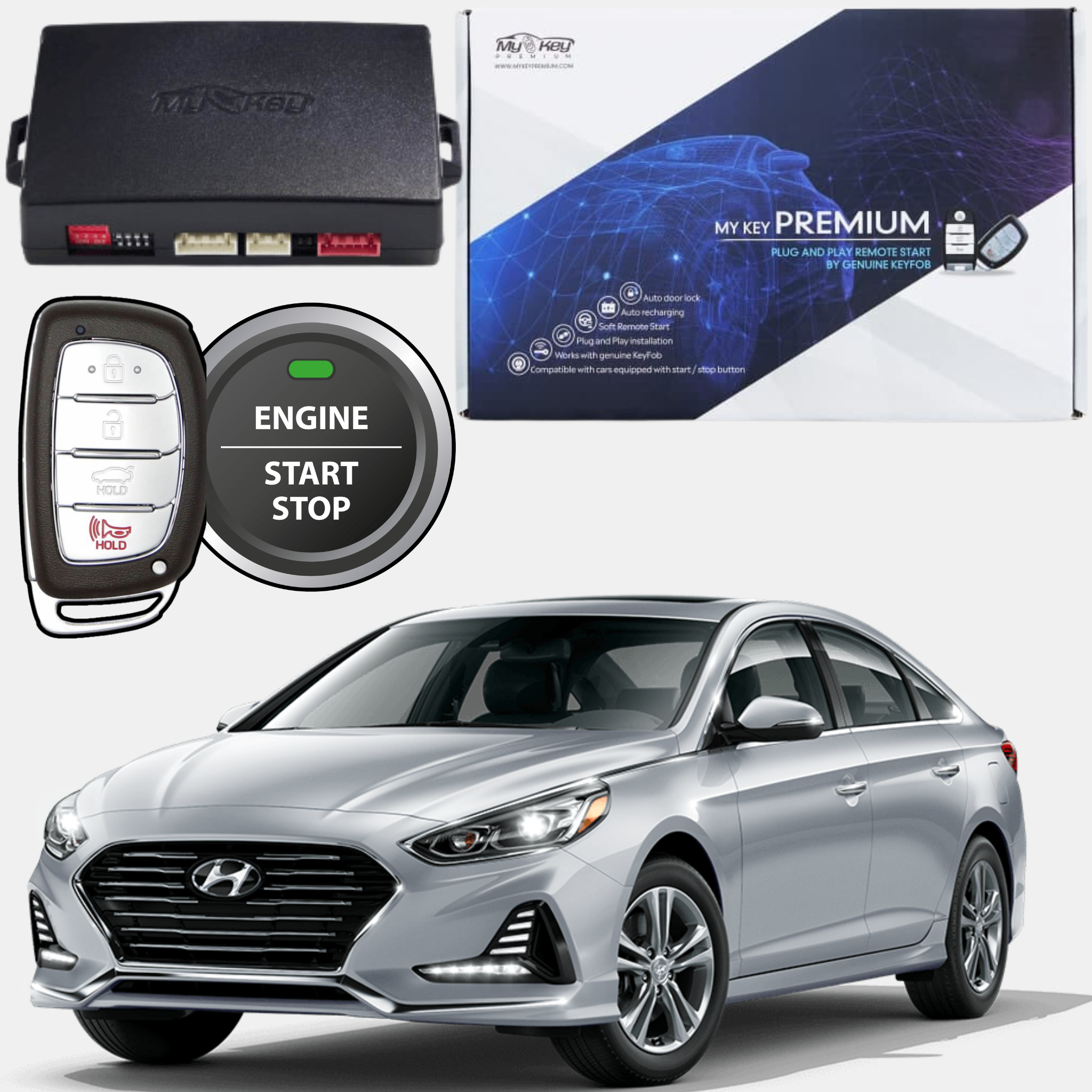 hyundai sonata lf 2015-2019 remote engine auto starter kit my key premium oem key fob usage 