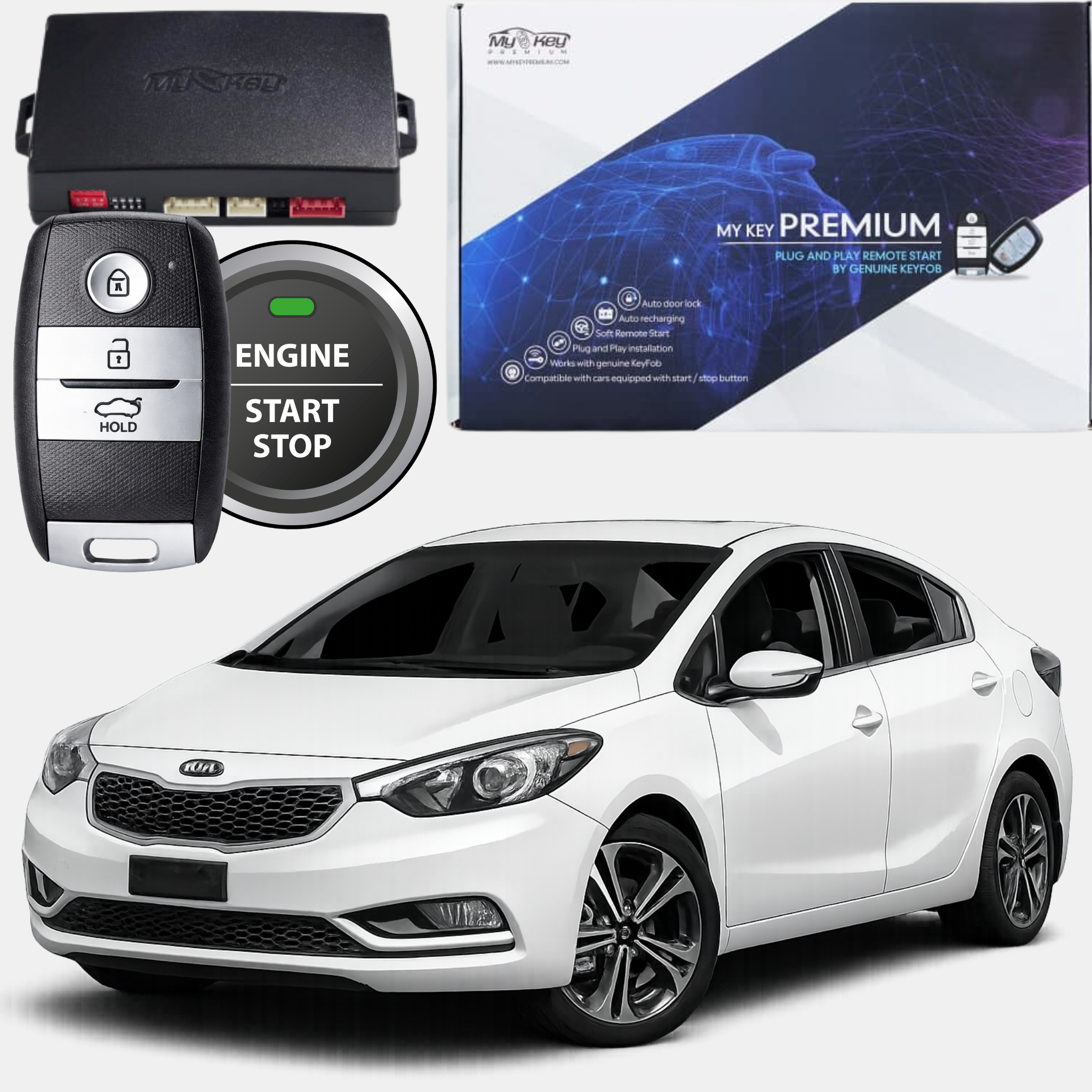 kia forte yd 2014-2016 remote start plug and play oem key fob (push to start)