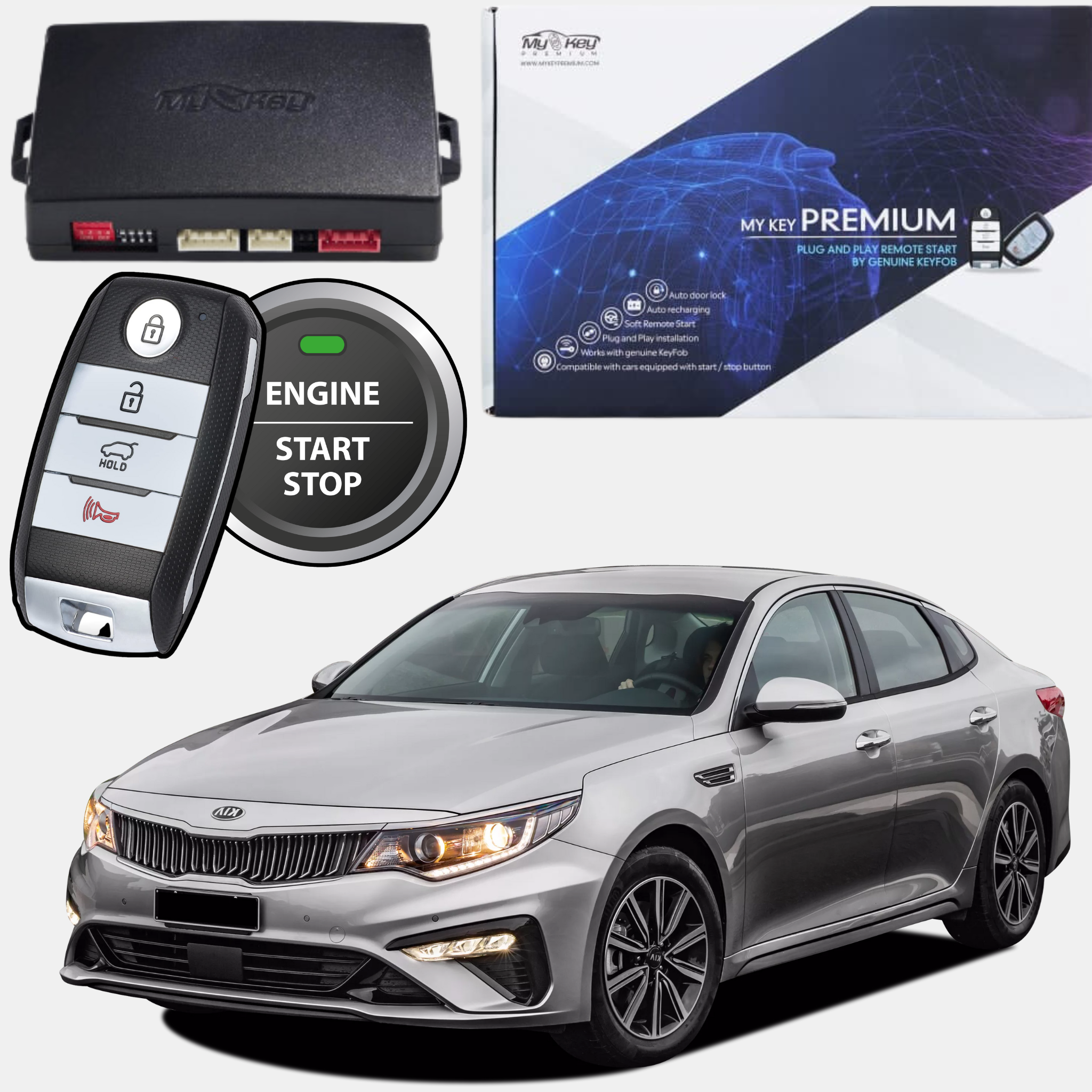 kia optima push button 2016-2020 remote auto starter kit my key premium jf