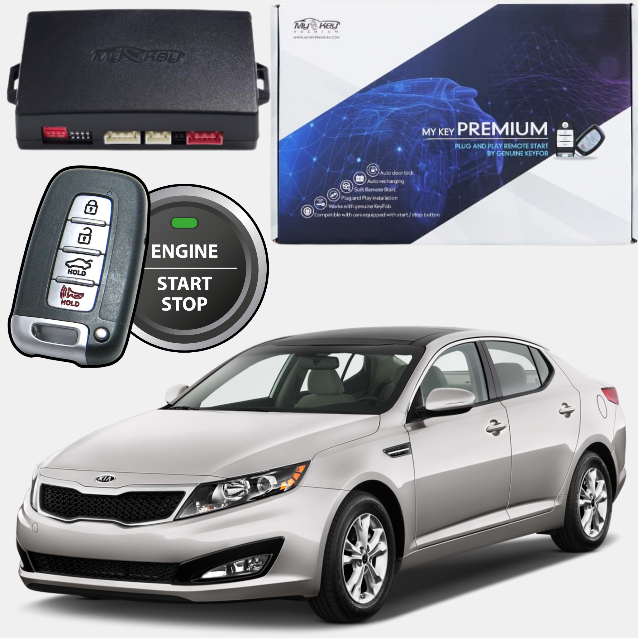 kia optima 2010-2015 remote engine auto starter kit my key premium tf