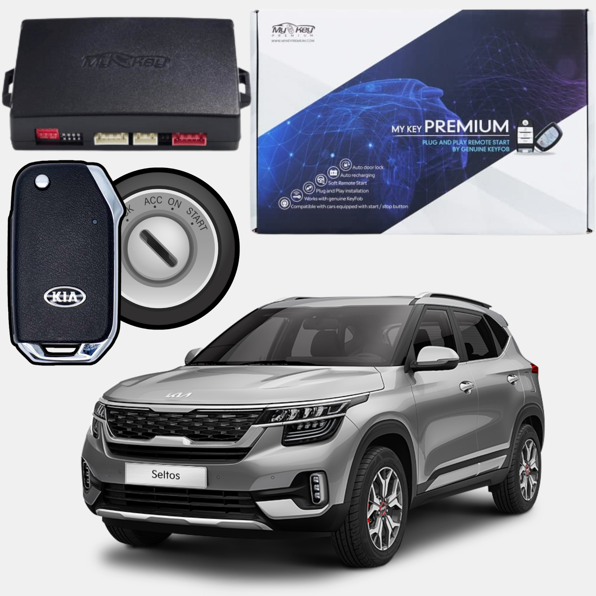 2019 - 2020 Kia Seltos key fob remote engine starter - key ignition version