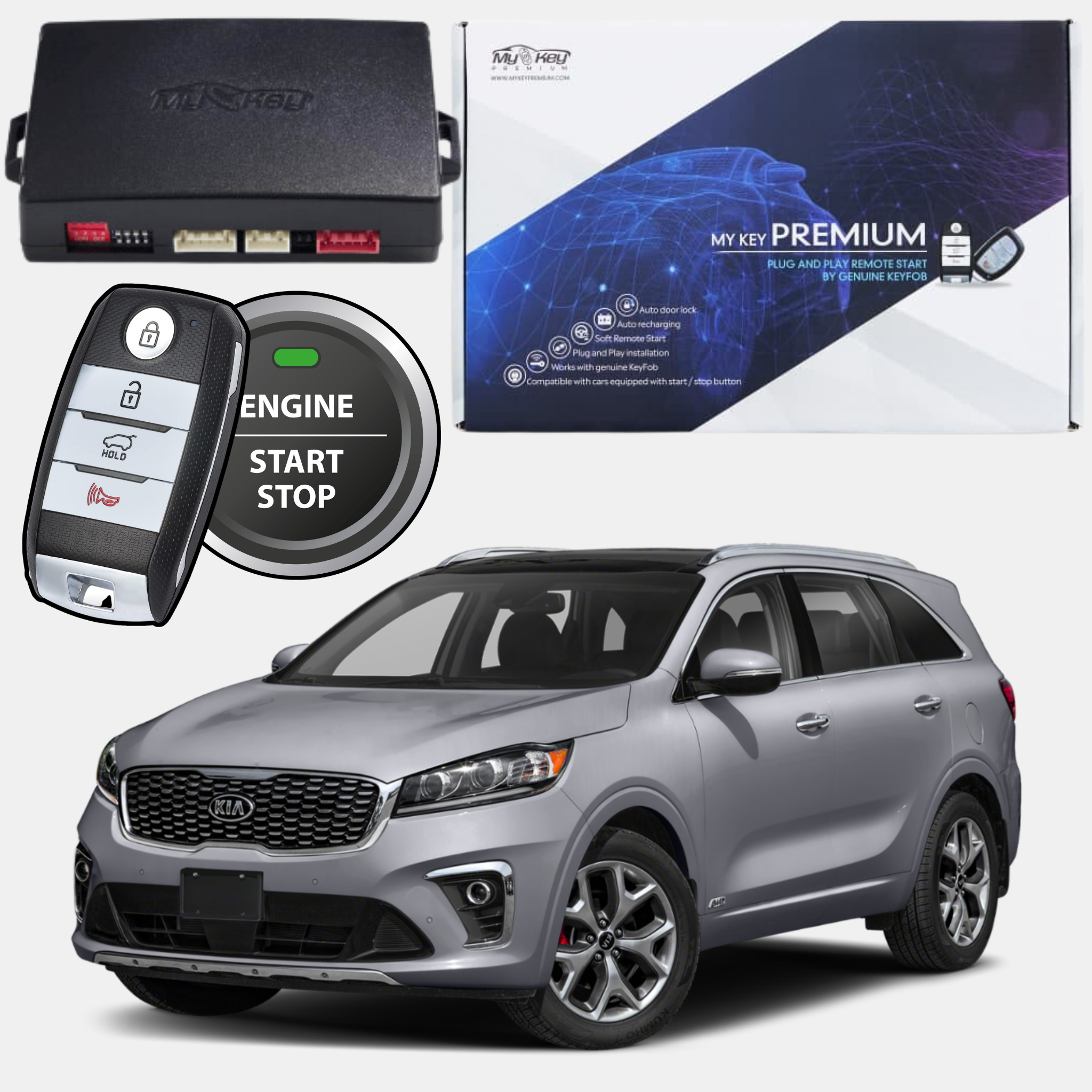 kia sorento 2017-2020 remote starter kit my key premium