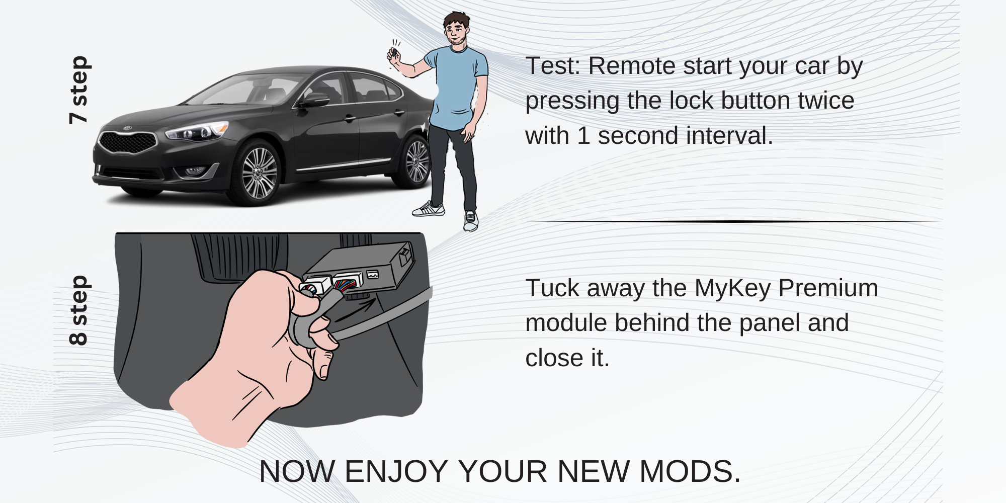 2013-2016 Kia Cadenza VG Key fob Remote Engine auto starter installation guide[My Key Premium]