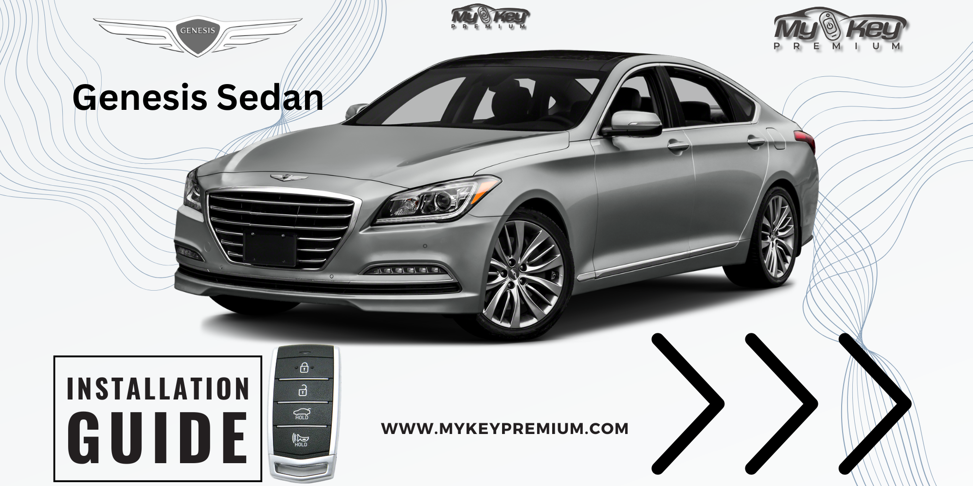 2015-2016 Genesis Sedan Key fob Remote Engine auto starter installation guide[My Key Premium] 