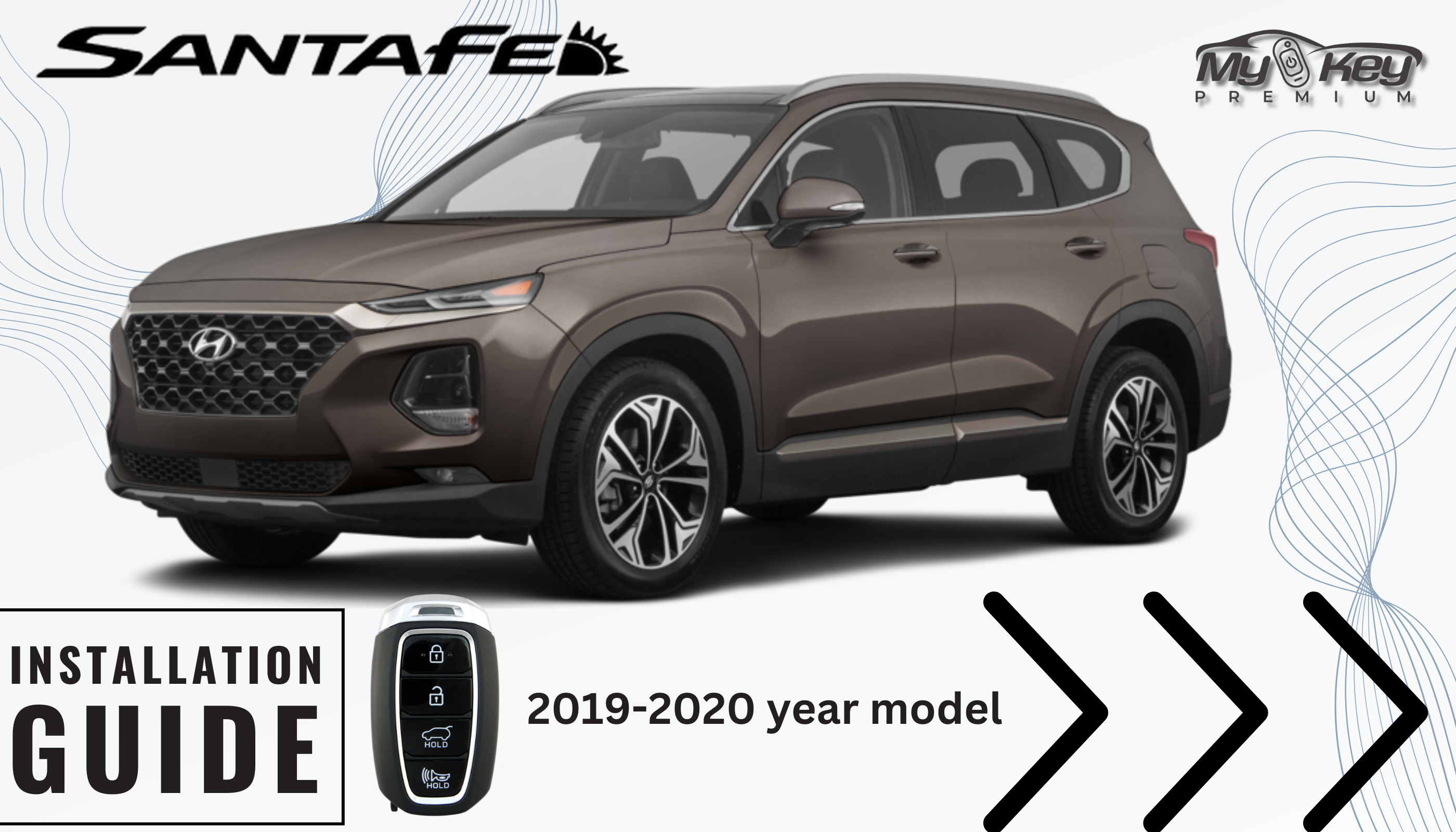 2019-2020 Hyundai Santa Fe remote start kit plug and play oem key fob functions