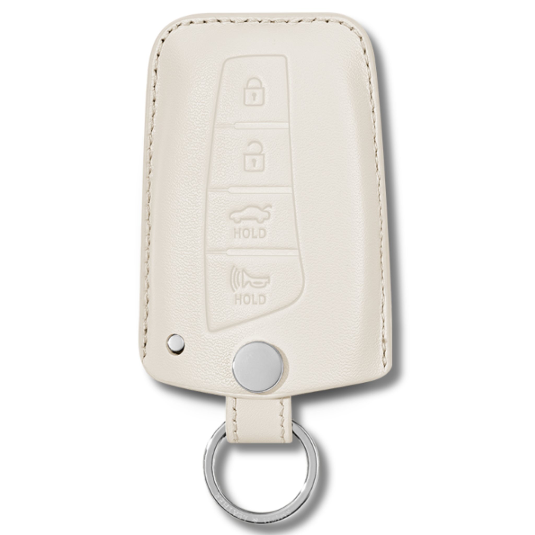 Hyundai Santa Fe Key Fob Premium Leather Case white