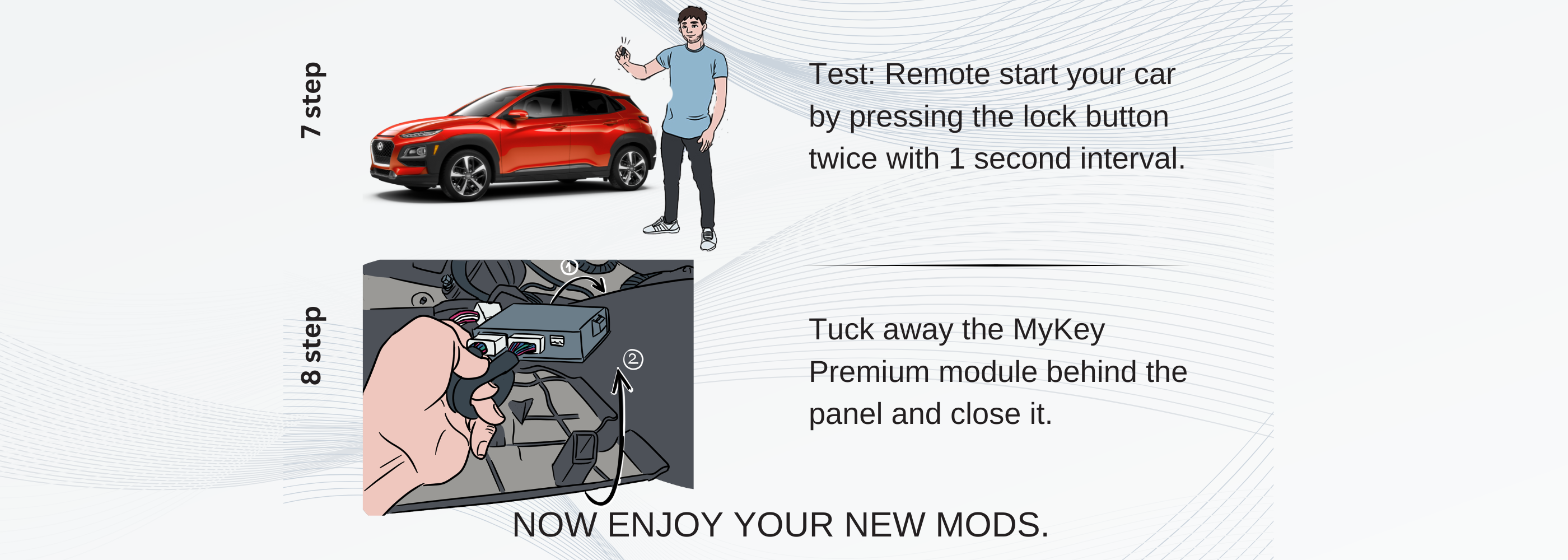 Hyundai Kona Os 2018-2020 Key fob Remote Engine auto starter installation guide[My Key Premium] part 4