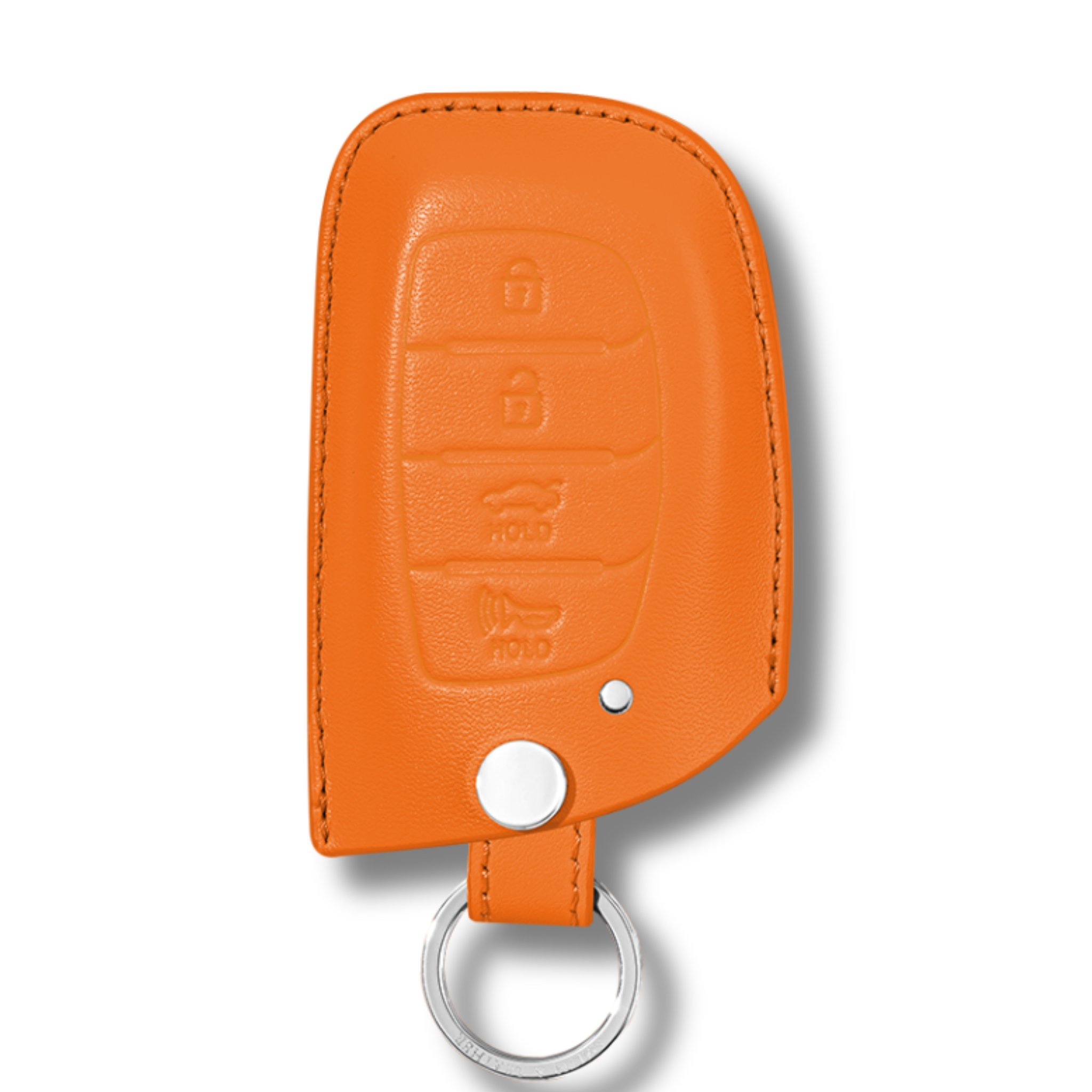 Hyundai Sonata Elantra Tucson Premium Leather Car Key Fob Case Orange
