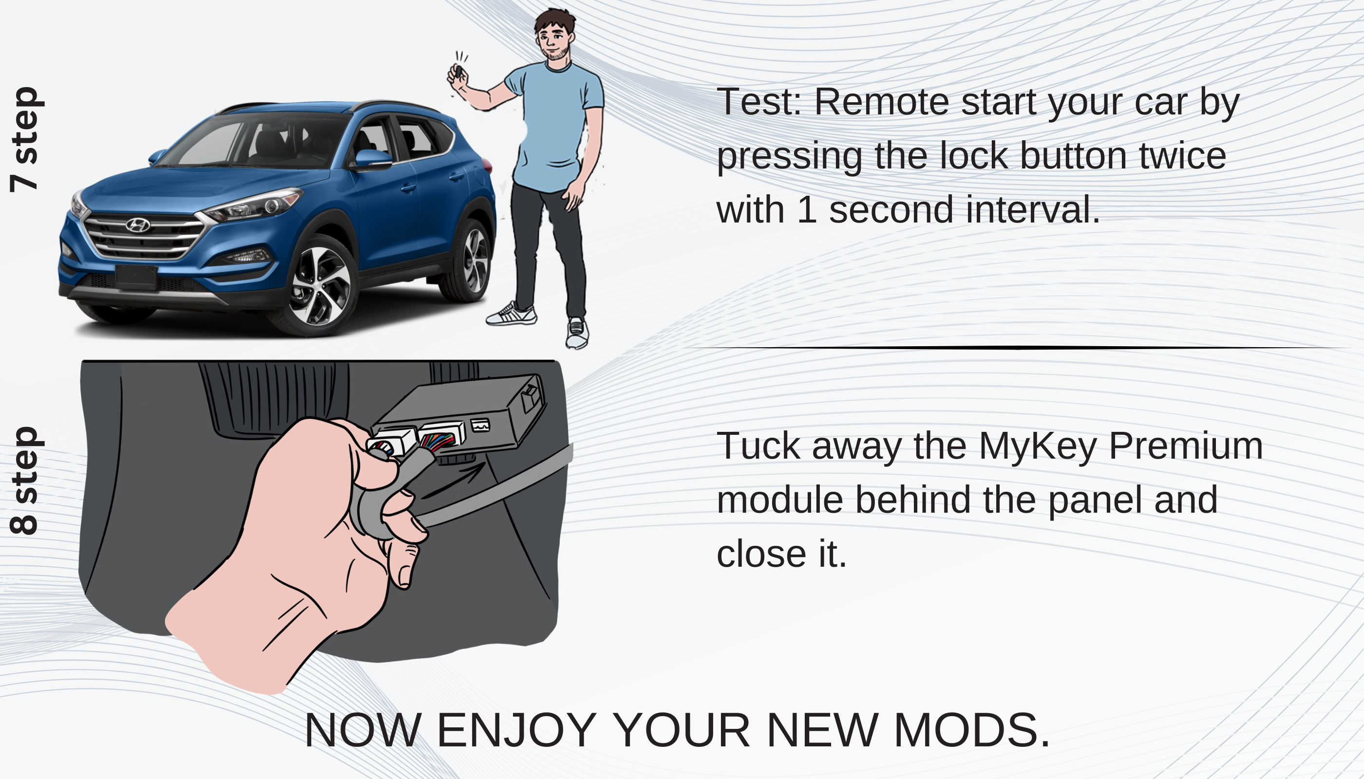 2016-2021 Hyundai Tucson TL remote start kit plug and play oem key fob installation guide part 3