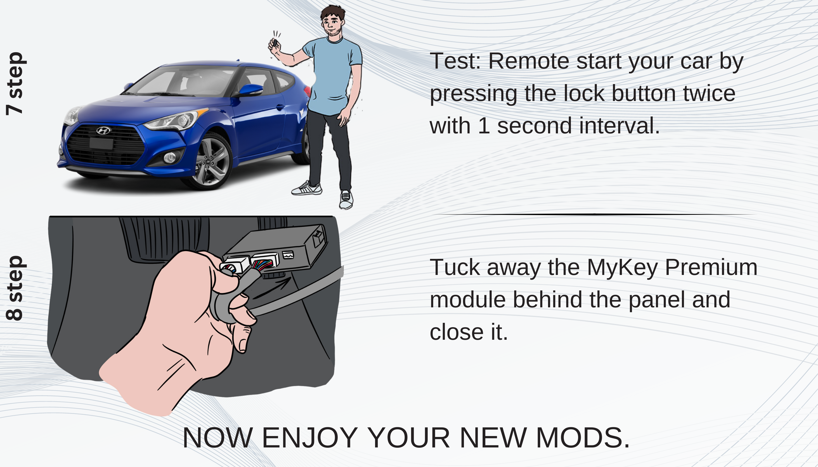 Hyundai Veloster Key Fob remote engine auto starter kit installation guide [MyKey Premium]