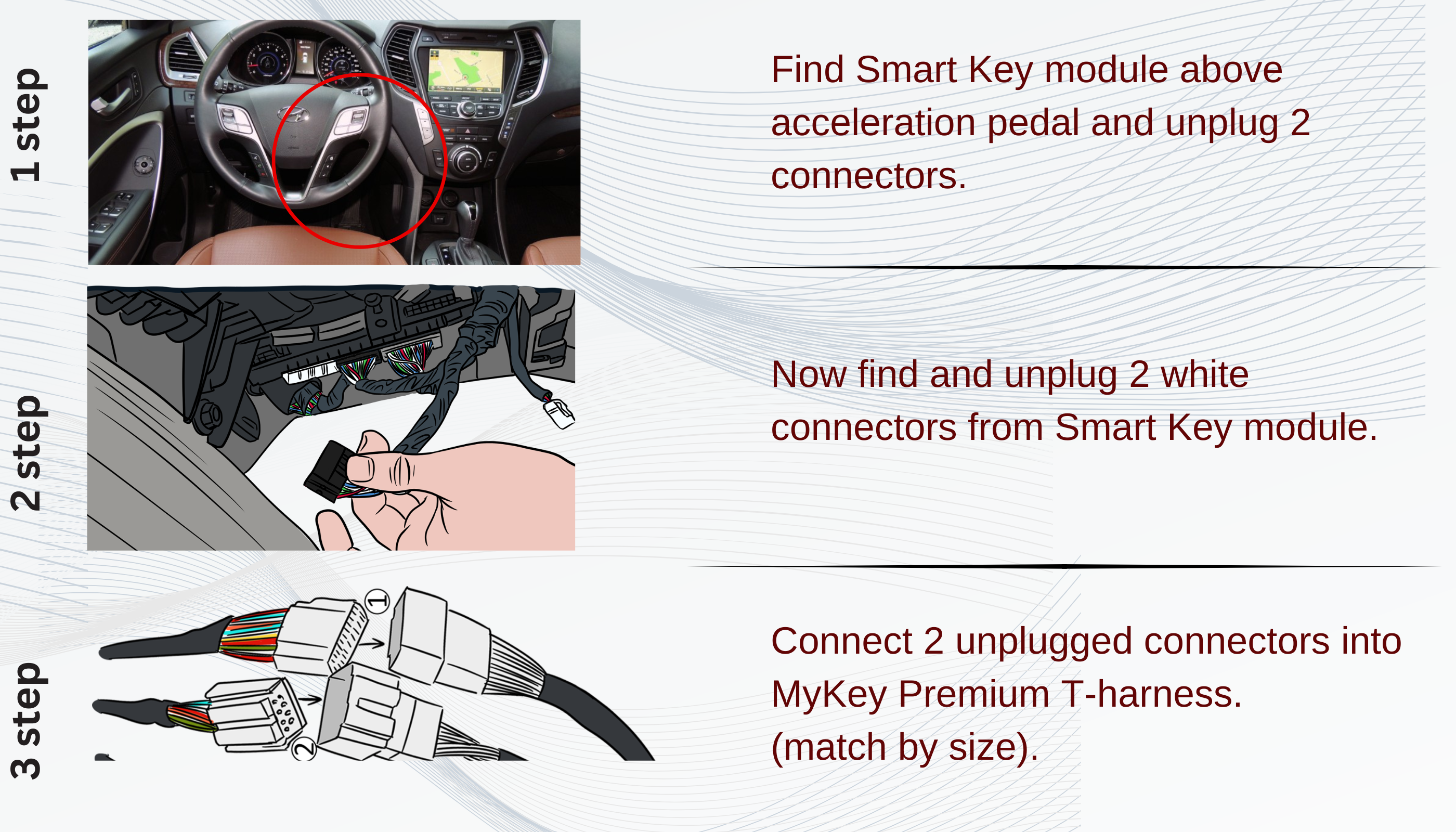 Hyundai santa fe dm Key fob Remote Engine auto starter installation guide[My Key Premium]