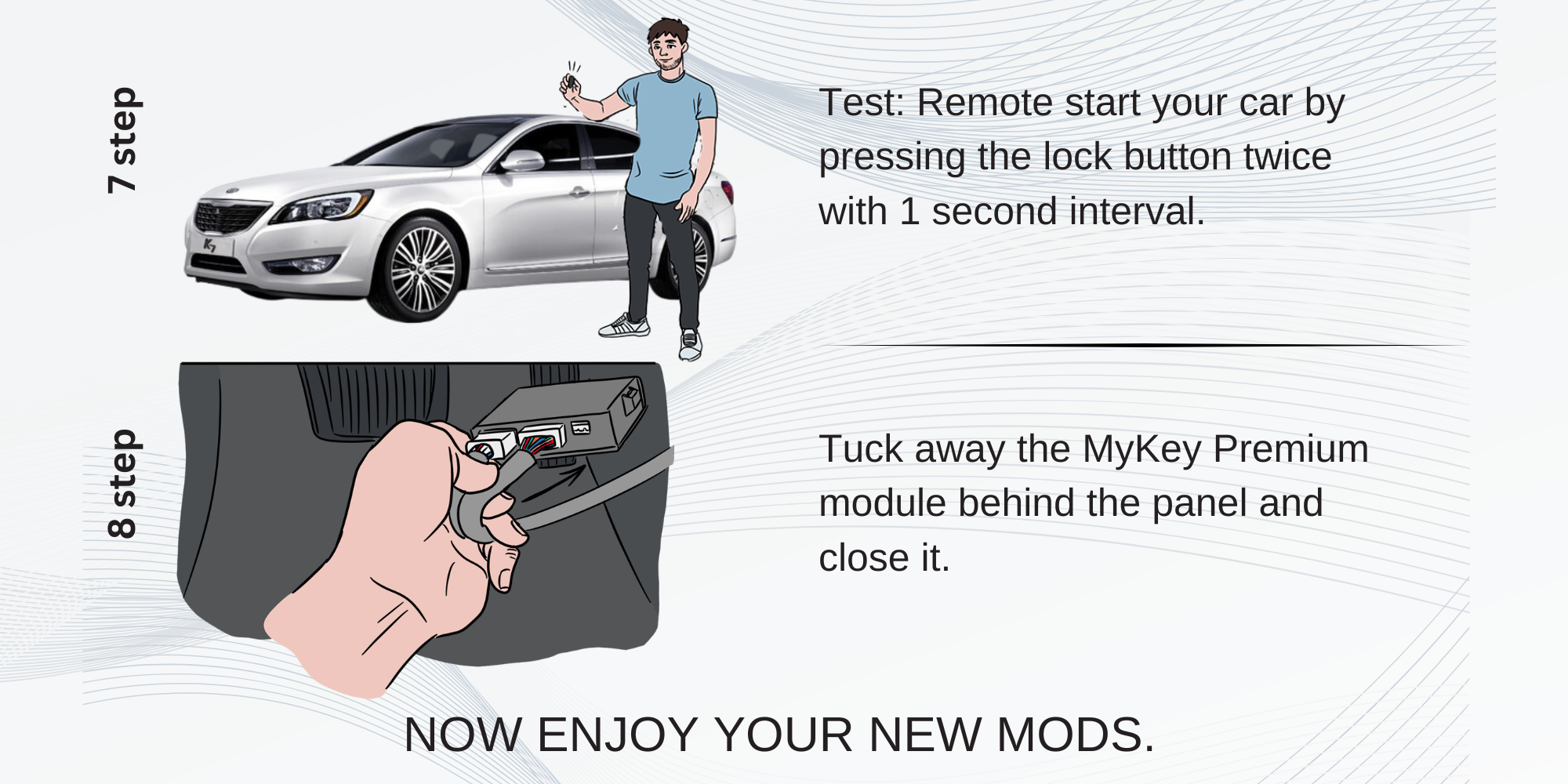 Kia Cadenza VG (2009-2012) Remote Start Kit – Plug & Play [MyKey Premium] installation guide