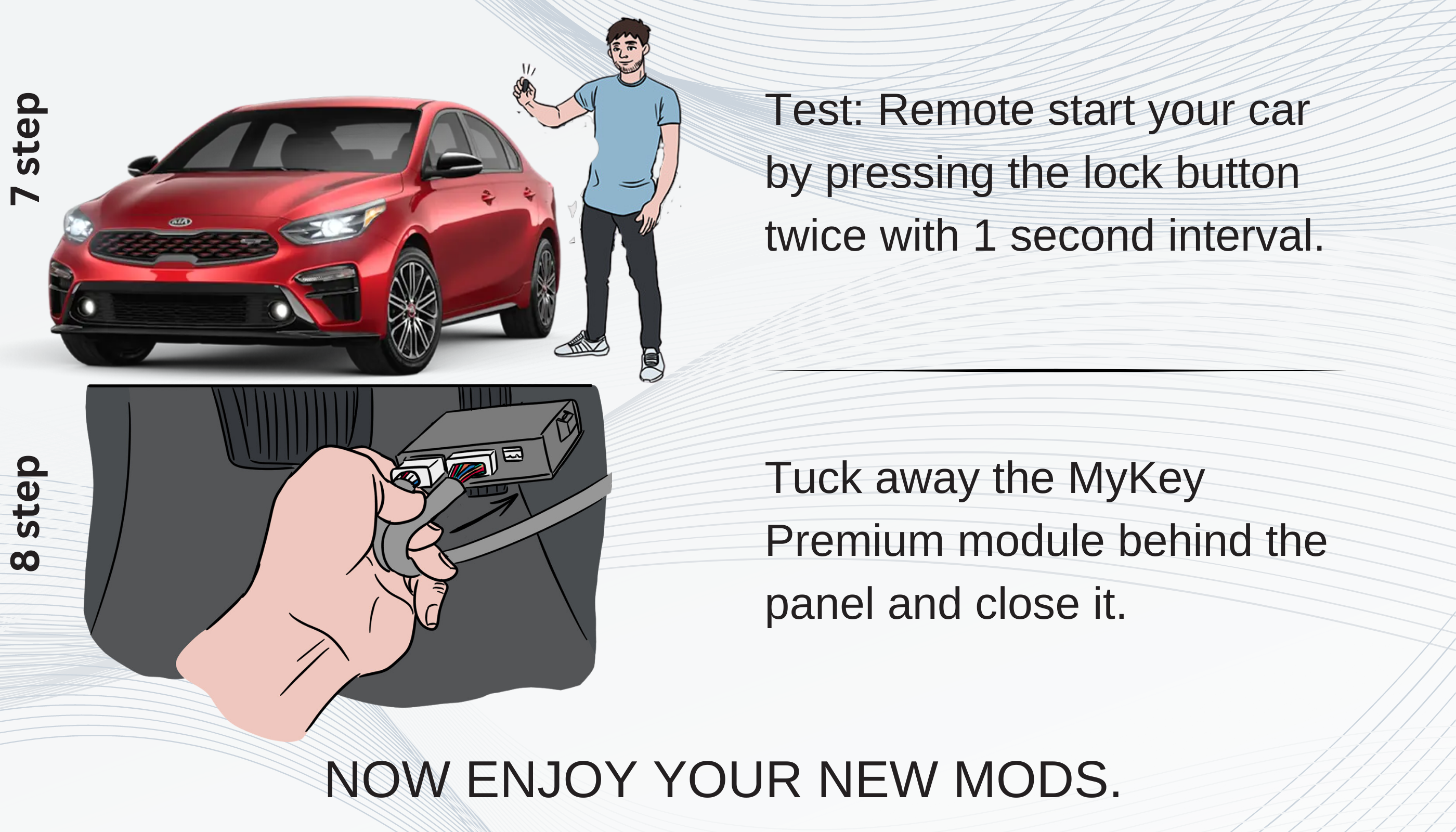 Kia Forte Key fob Remote Engine auto starter installation guide[My Key Premium] 4