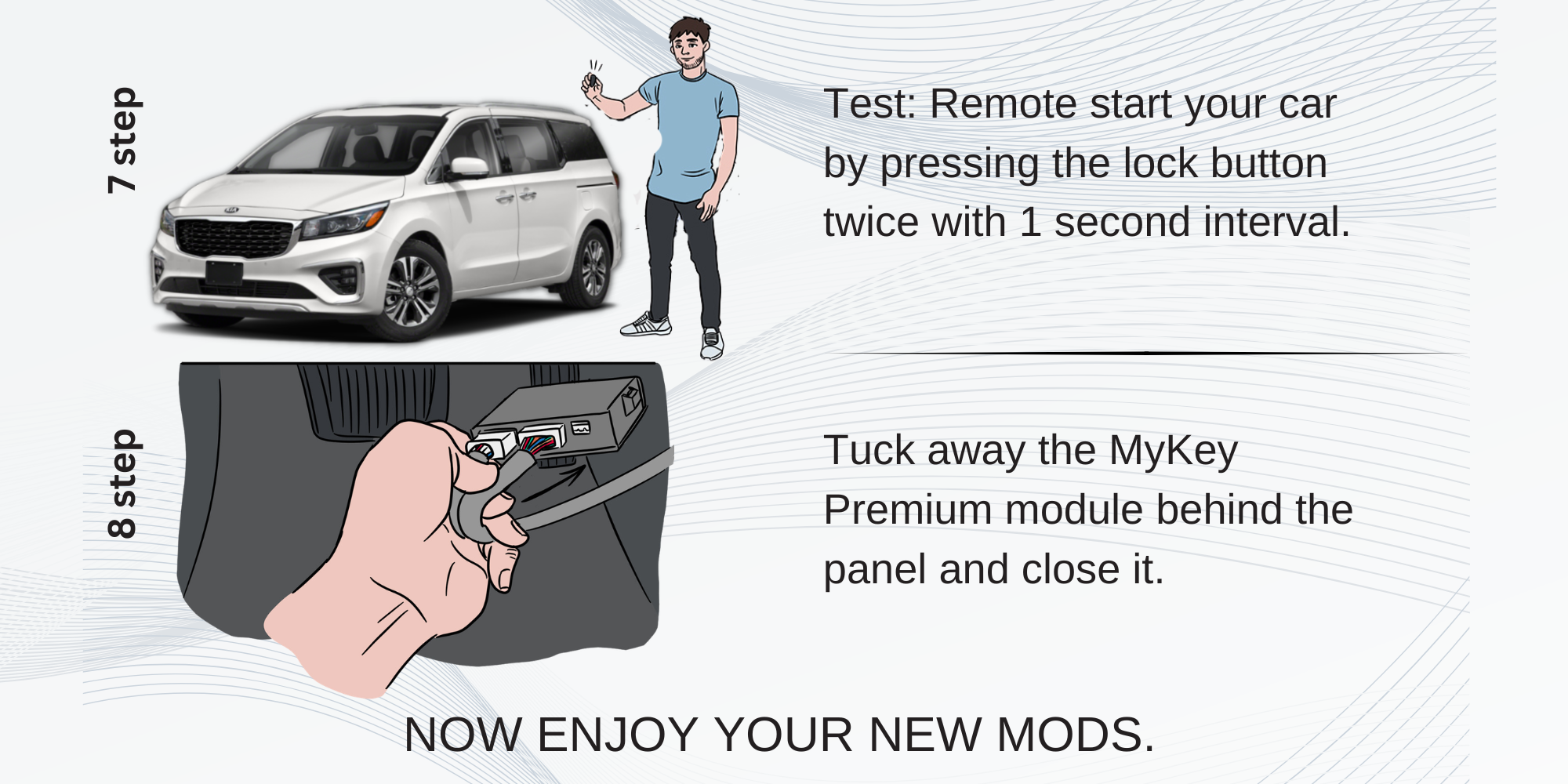 Kia Sedona Key fob Remote Engine auto starter installation guide[My Key Premium] 3