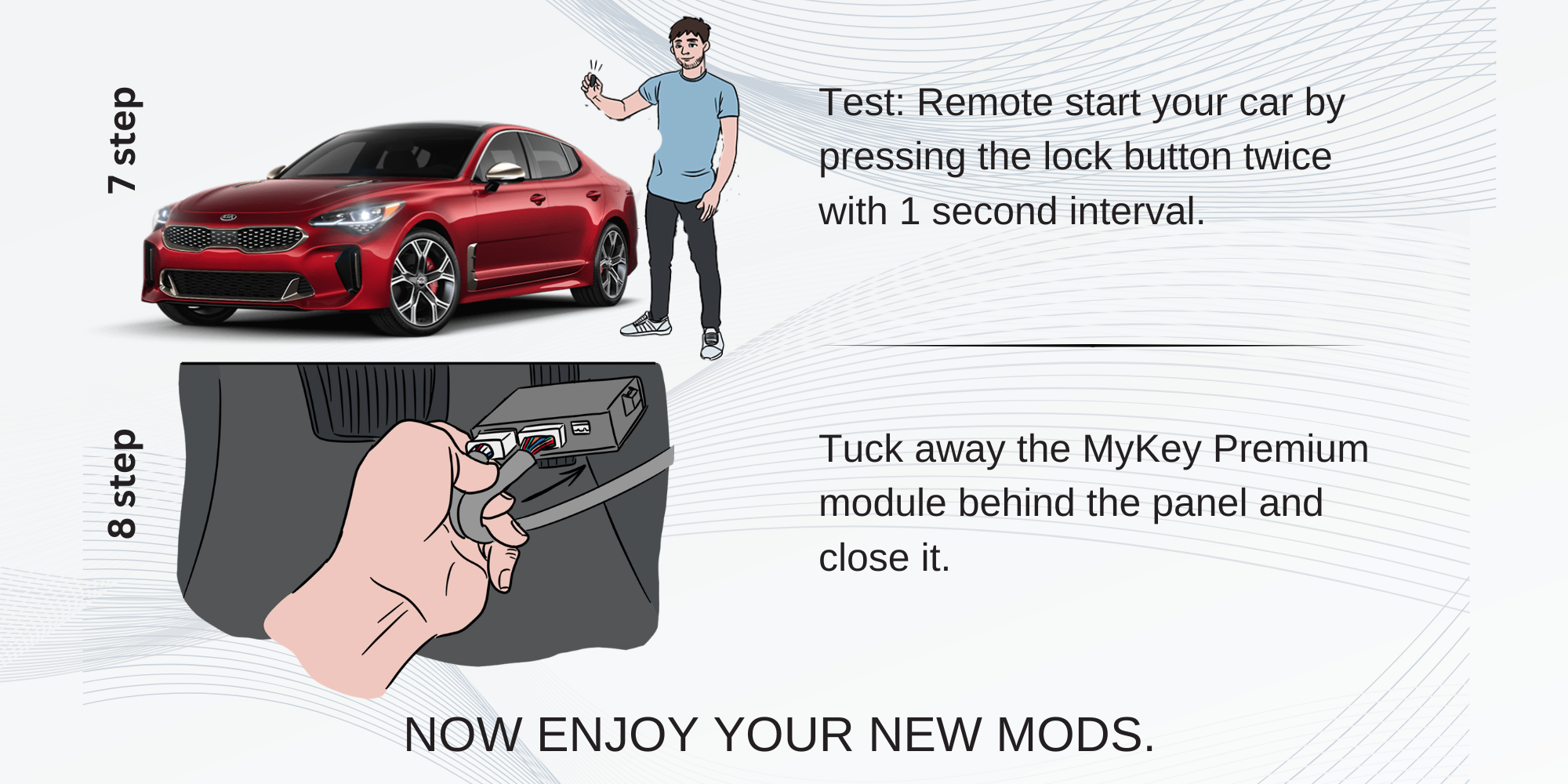Kia Stinger Key fob Remote Engine auto starter installation guide[My Key Premium]