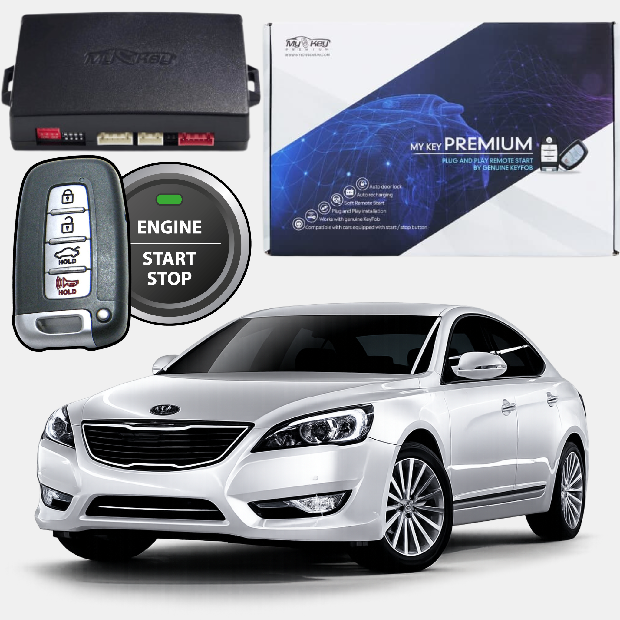 Kia cadenza VG 2009-2012 remote start kit plug and play original key fob