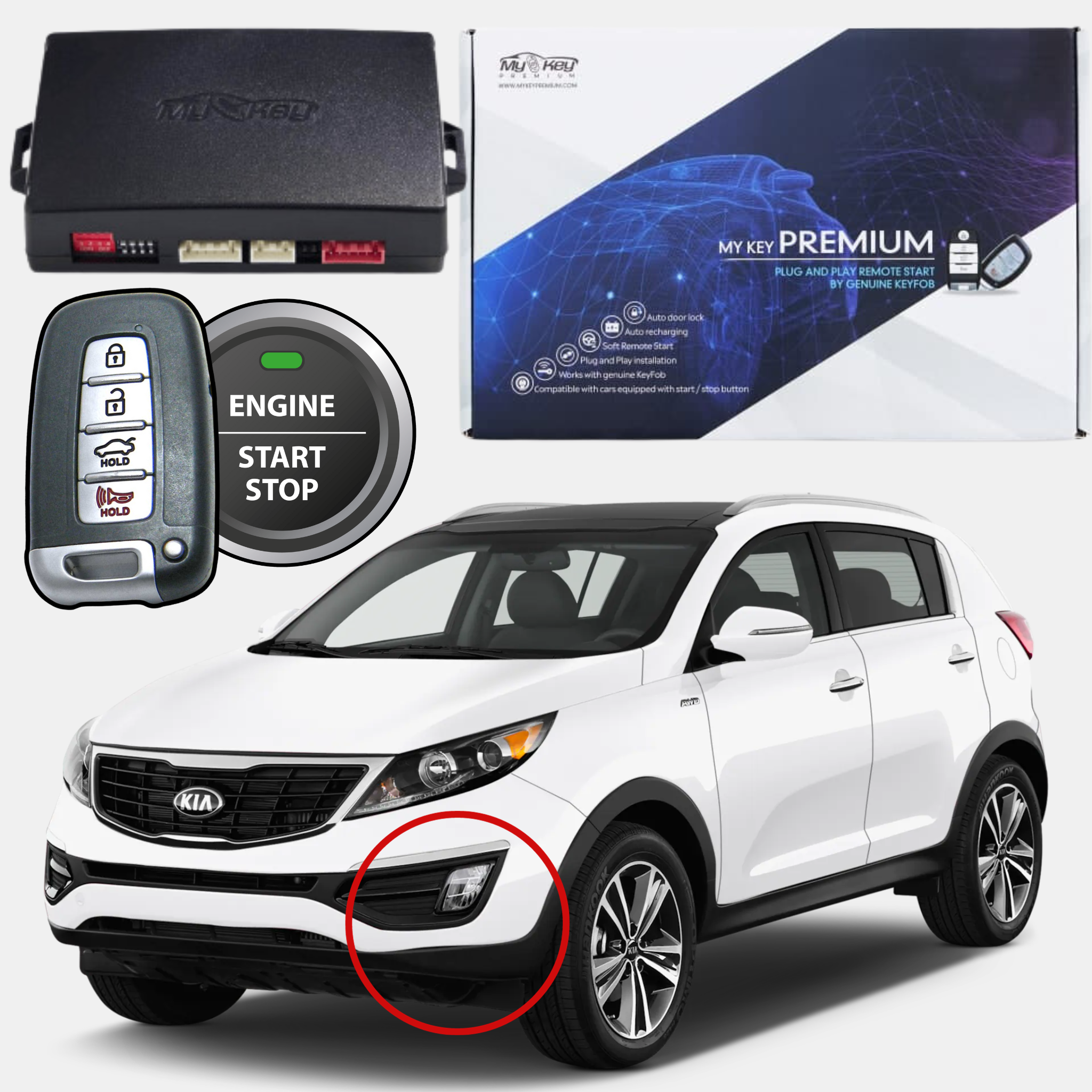 kia sportage 2011-2014 remote starter with oem key fob [MyKeyPremium]