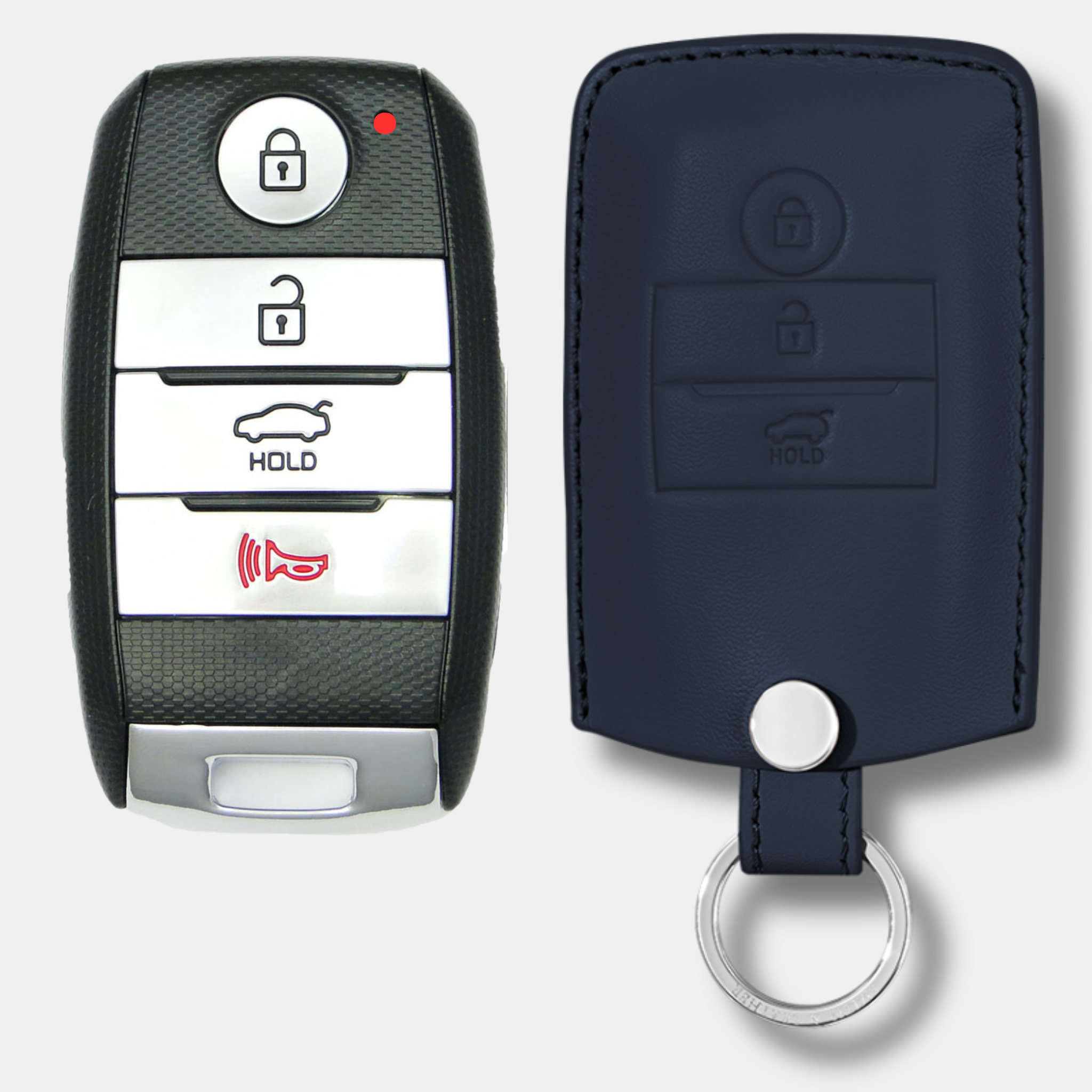 Premium Kia K-2 Key Fob Leather Case