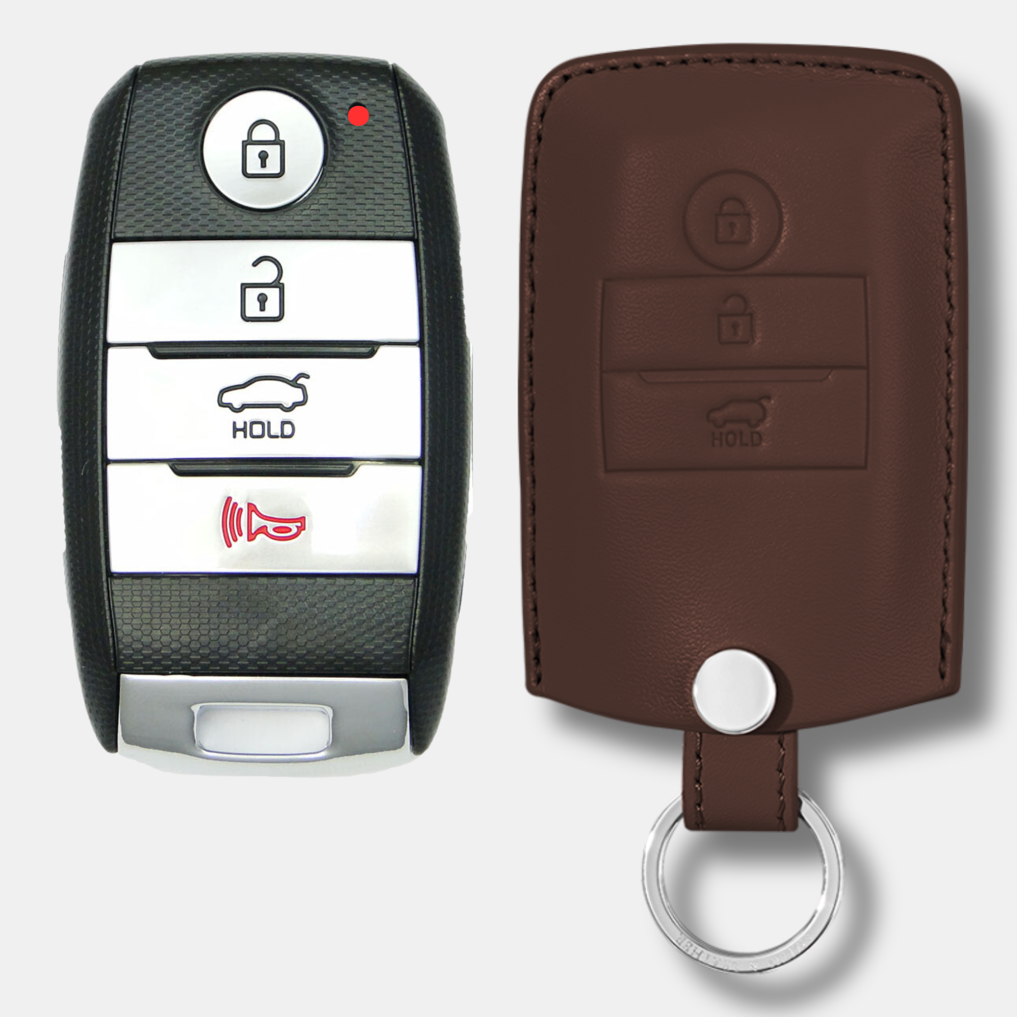 Premium Kia K-2 Key Fob Leather Case