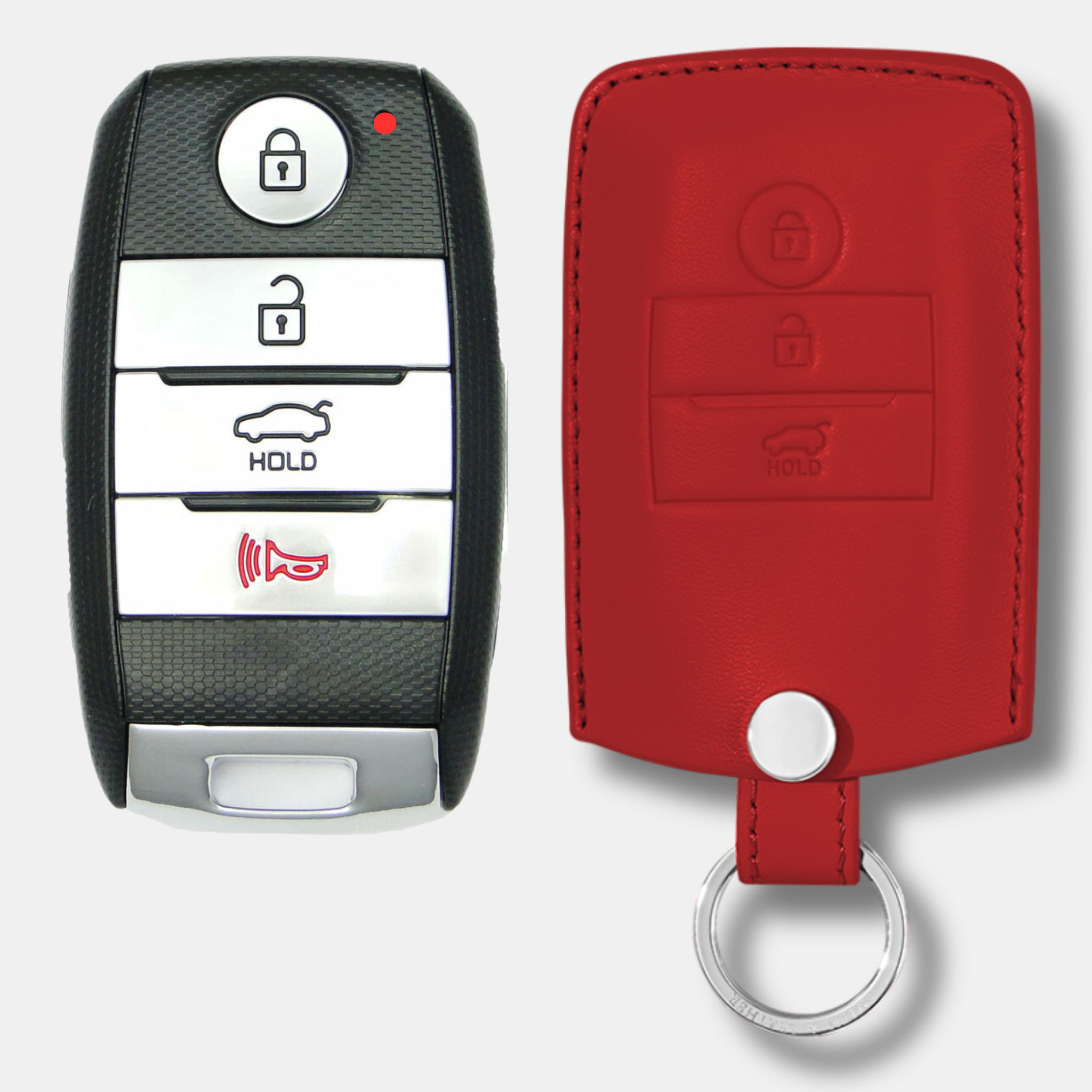 Premium Kia K-2 Key Fob Leather Case