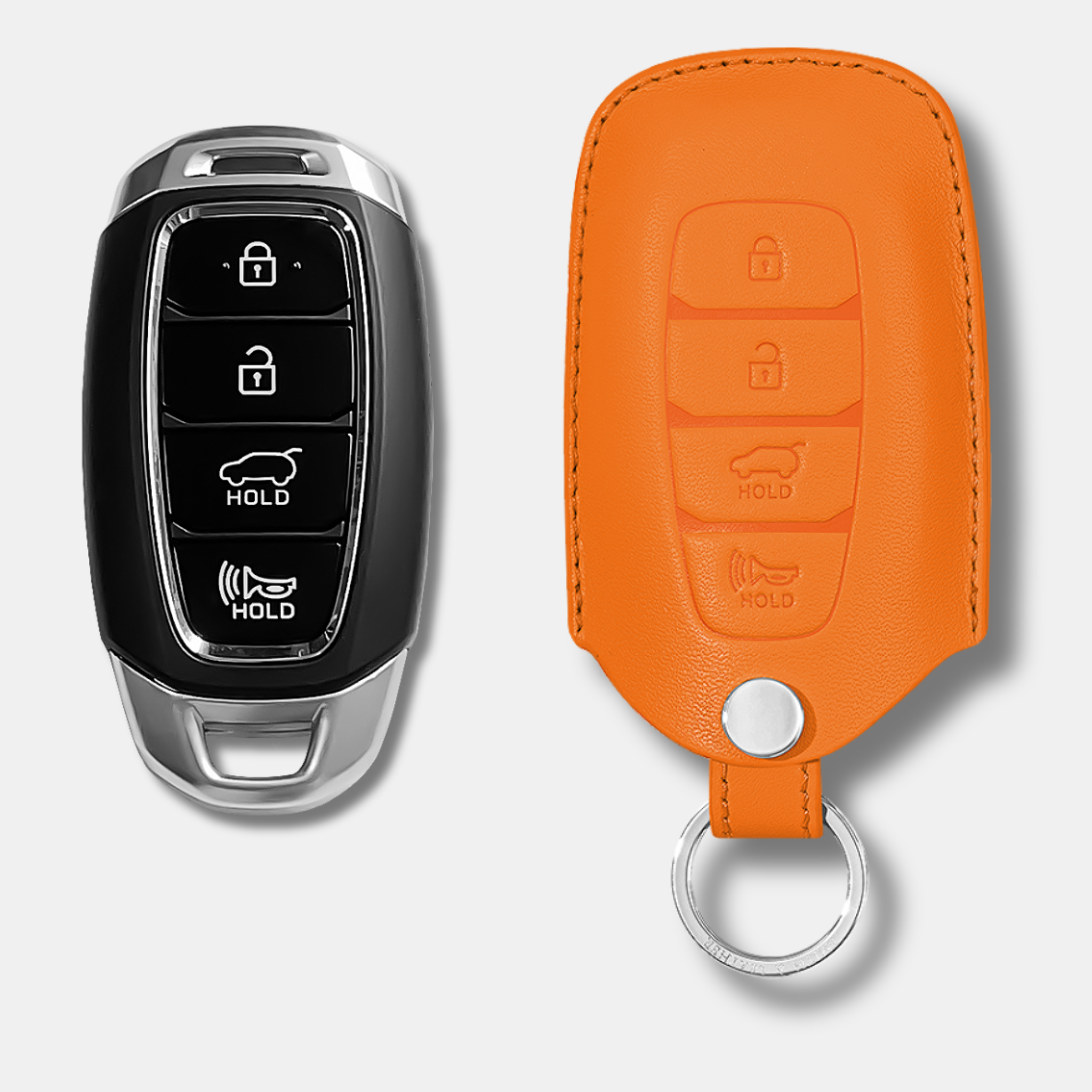 Premium Hyundai H-30 Key Fob Leather Case