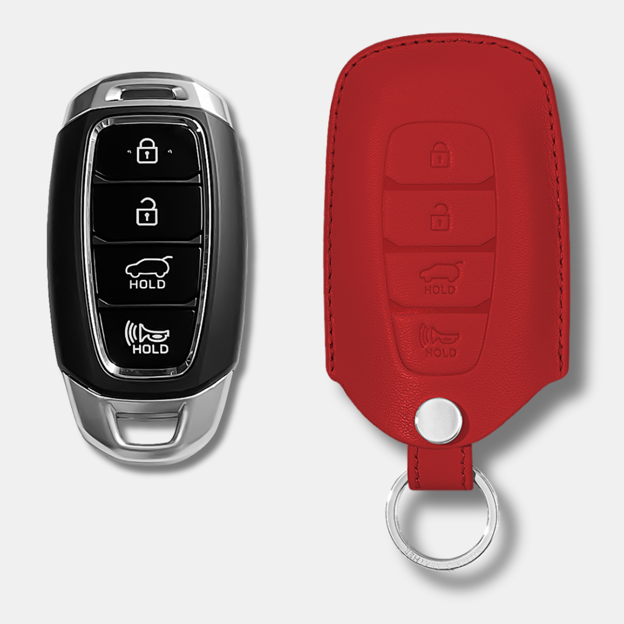 Premium Hyundai H-30 Key Fob Leather Case