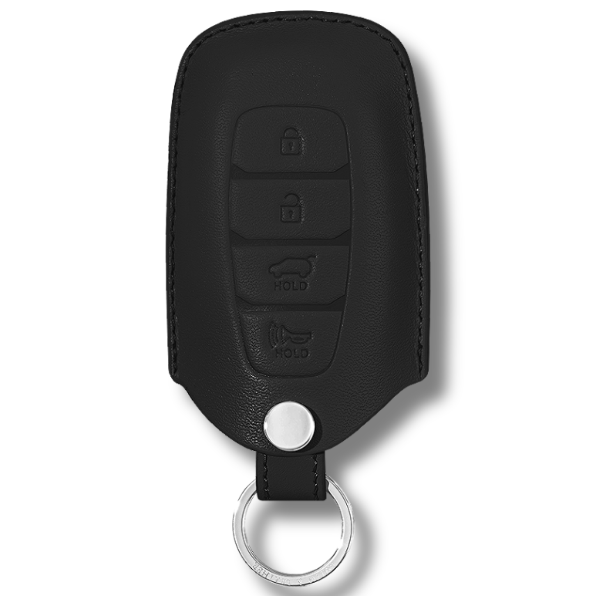 Hyundai Kona Elantra Sonata Key Fob Premium Leather Case black