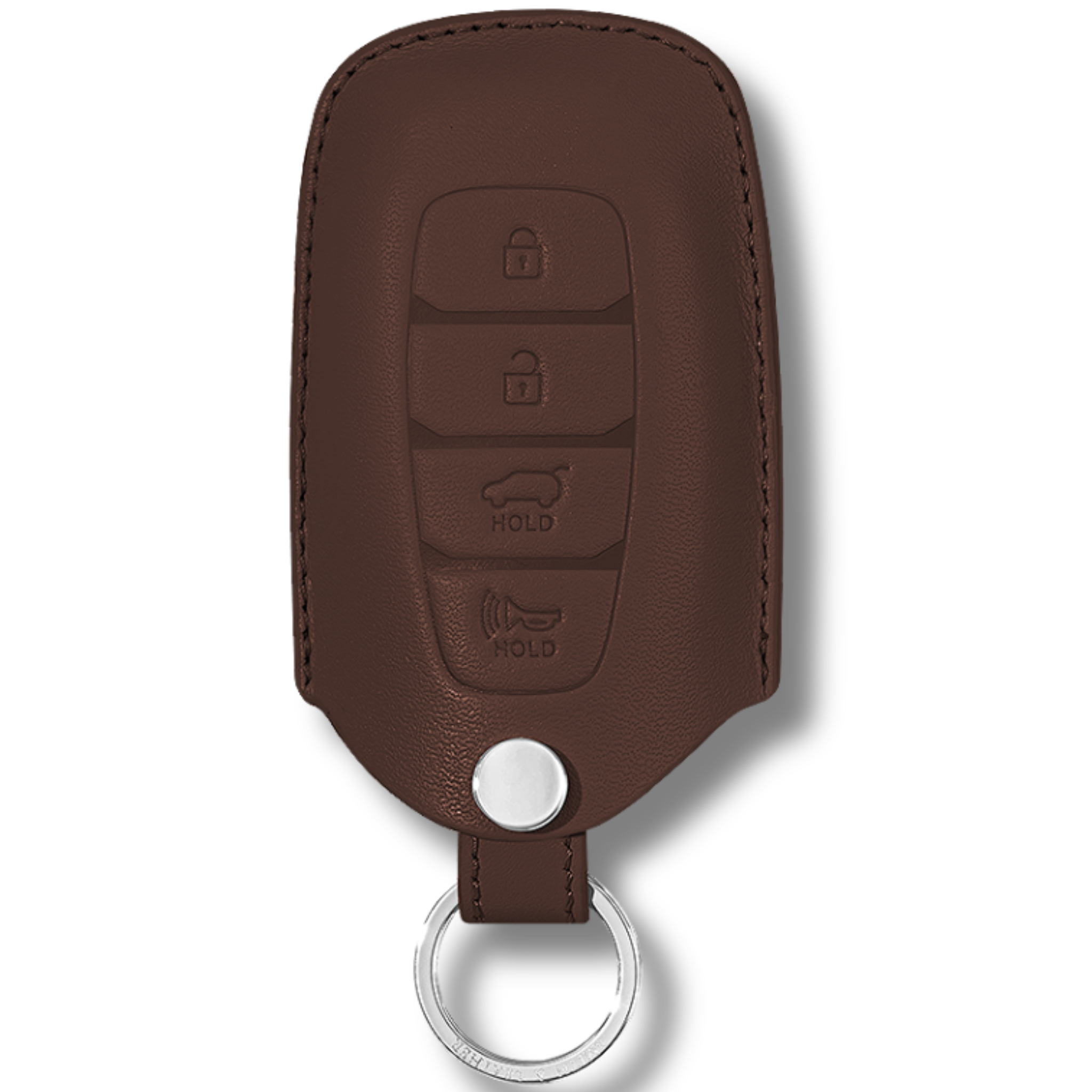 Hyundai Kona Elantra Sonata Key Fob Premium Leather Case brown