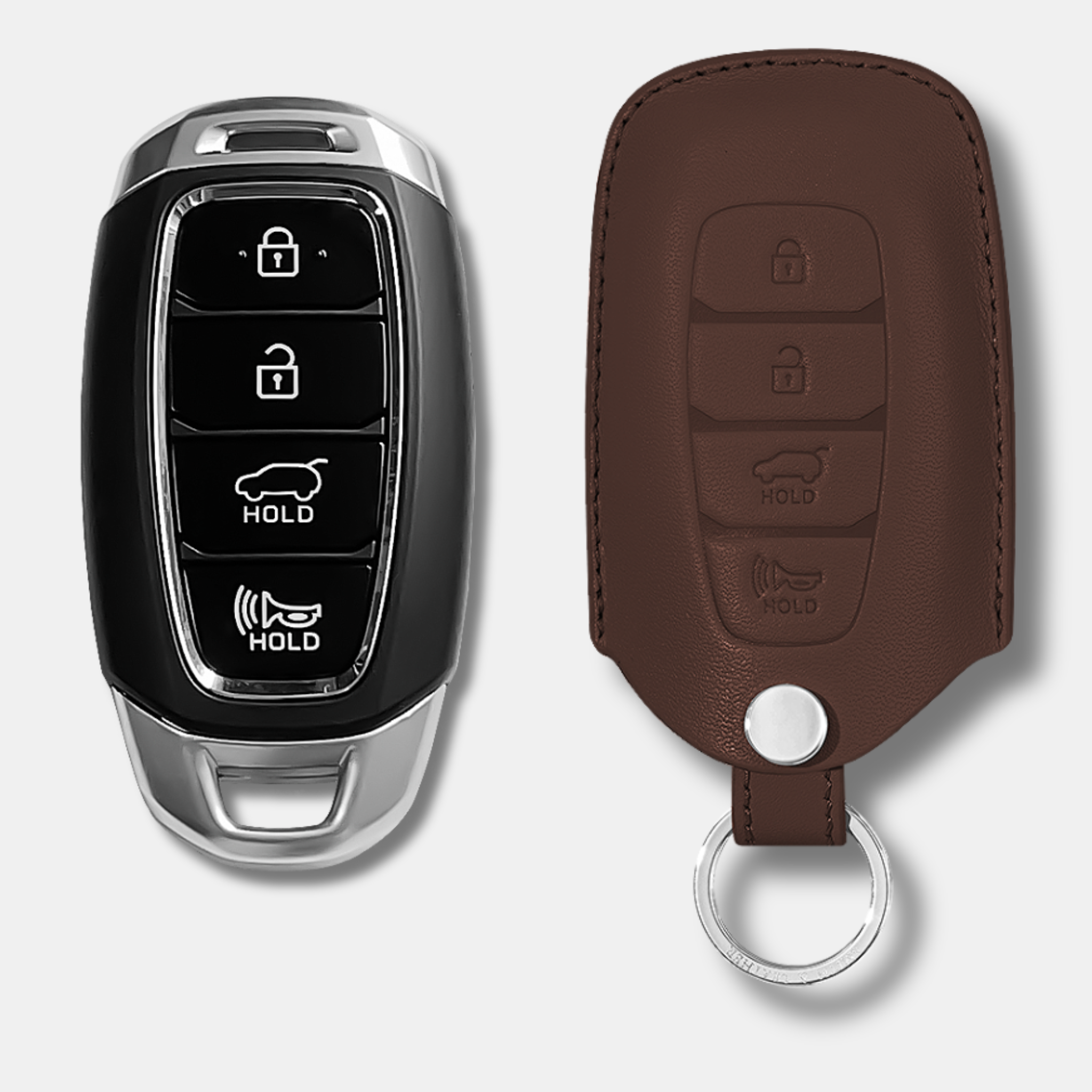 Premium Hyundai H-30 Key Fob Leather Case