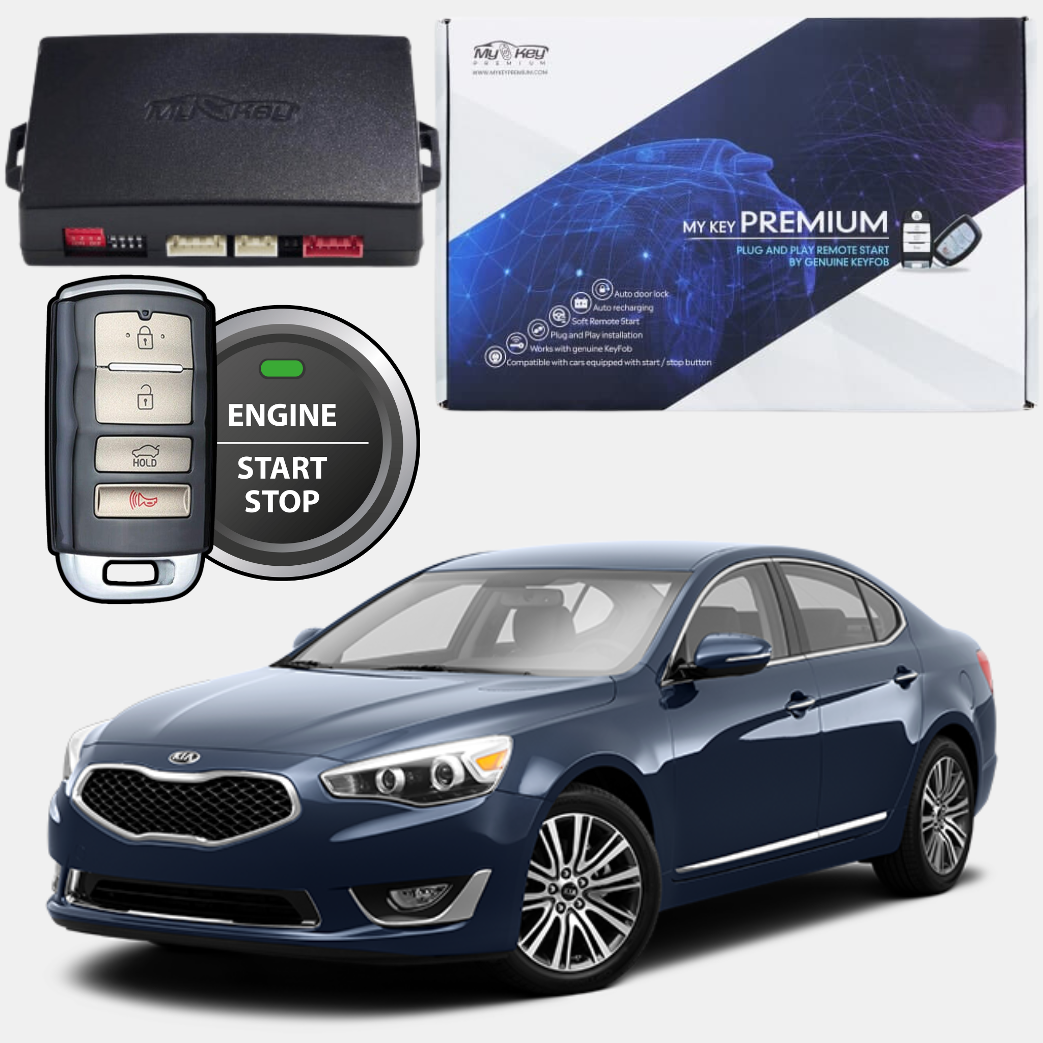 kia cadenza 2014 - 2017 remote engine auto starter kit plug and play my key premium