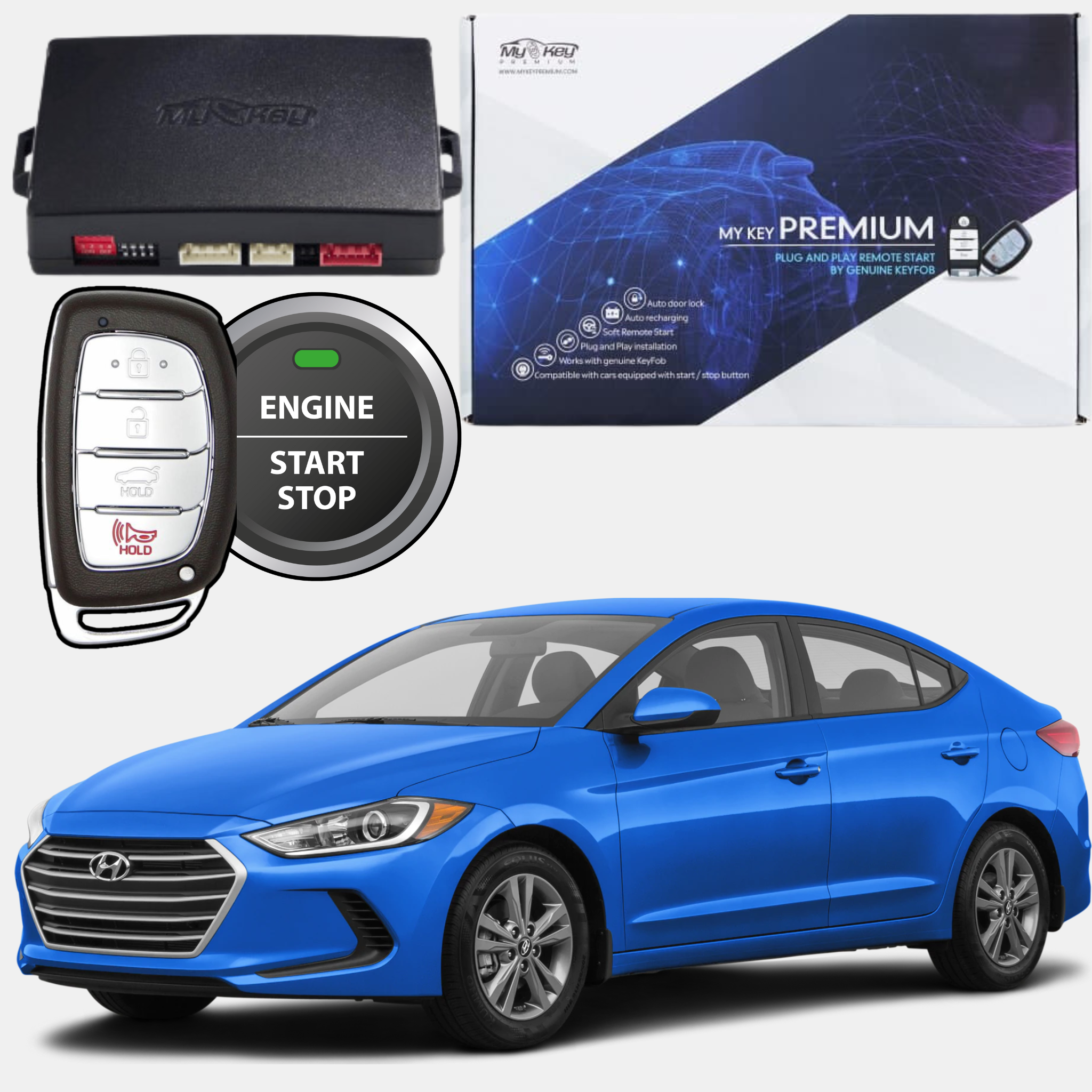 Hyundai elantra 2017~2019 AD Remote Engine Auto STARTER KIT [MyKey Premium]]