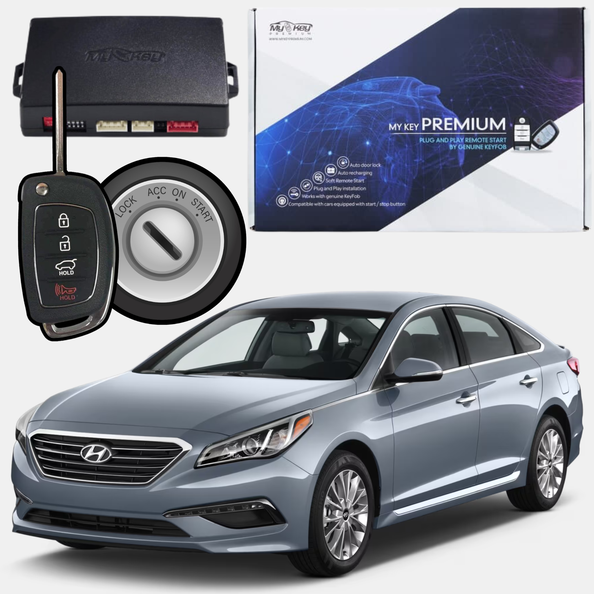 hyundai sonata lf 2015-2019 key ignition remote engine auto starter kit my key premium oem key fob usage 