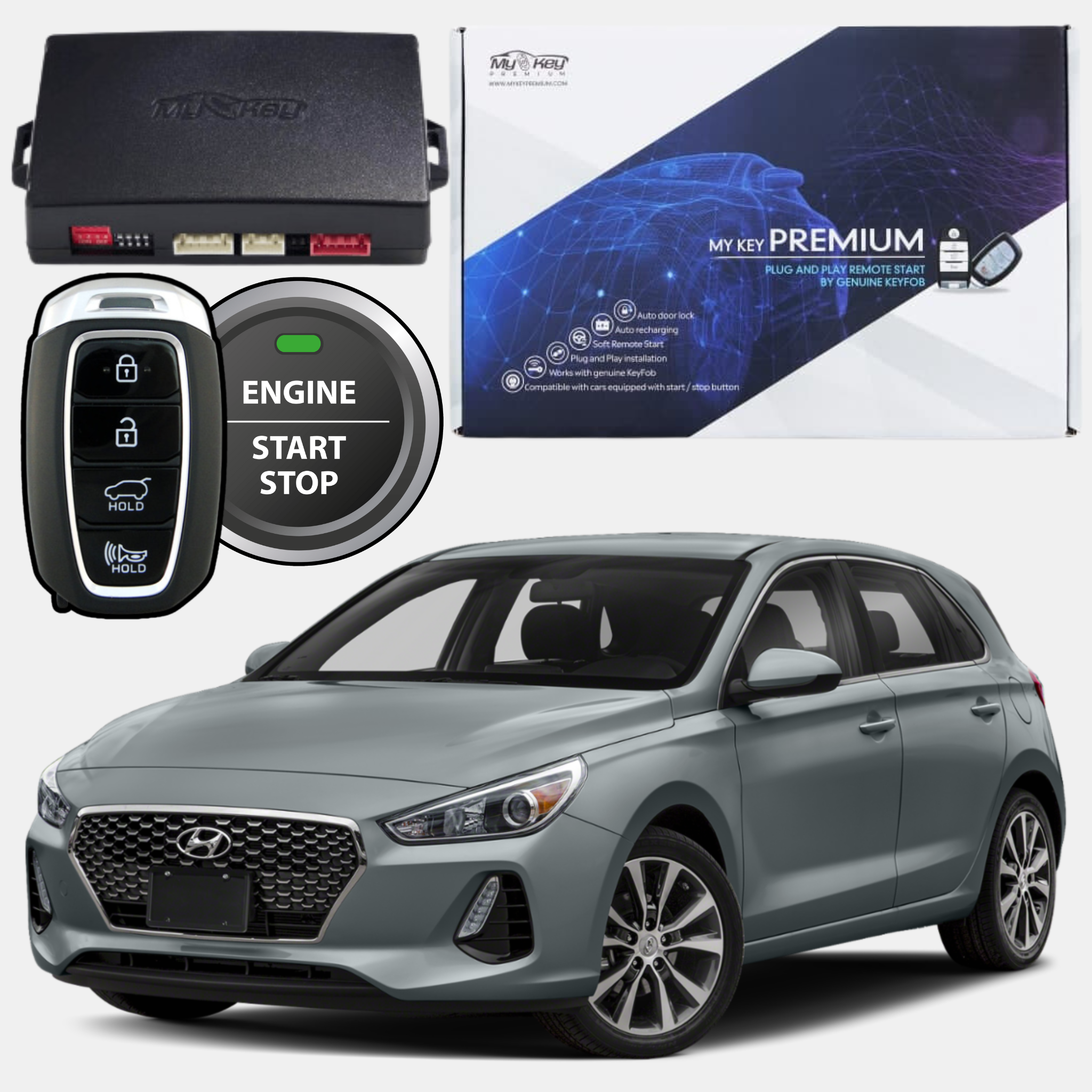 Hyundai Elantra Avante i30 2018~2020 GT Remote Engine Auto STARTER KIT [MyKey Premium]]