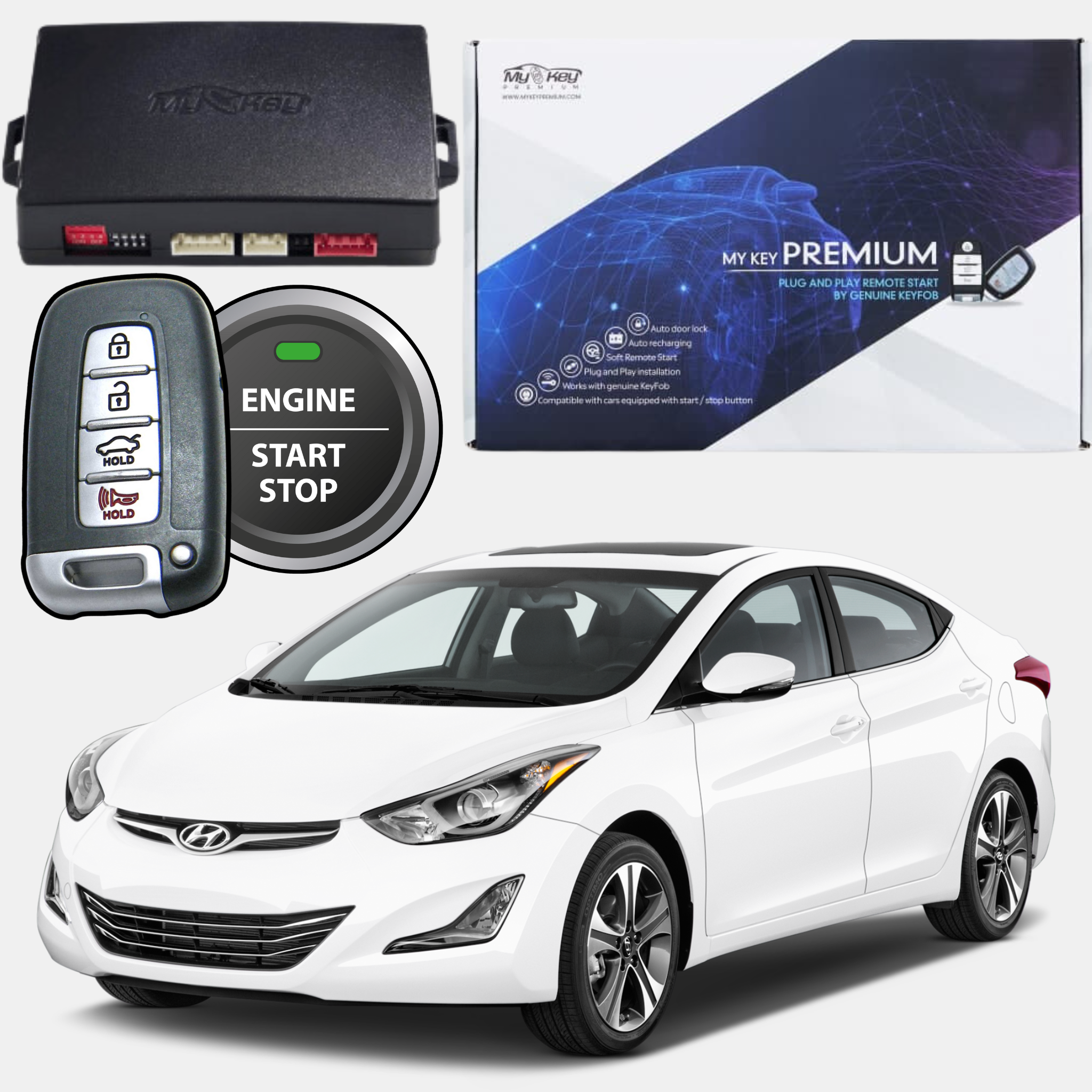 Hyundai elantra MD 2010~2016 md Remote Engine Auto STARTER KIT [MyKey Premium]]