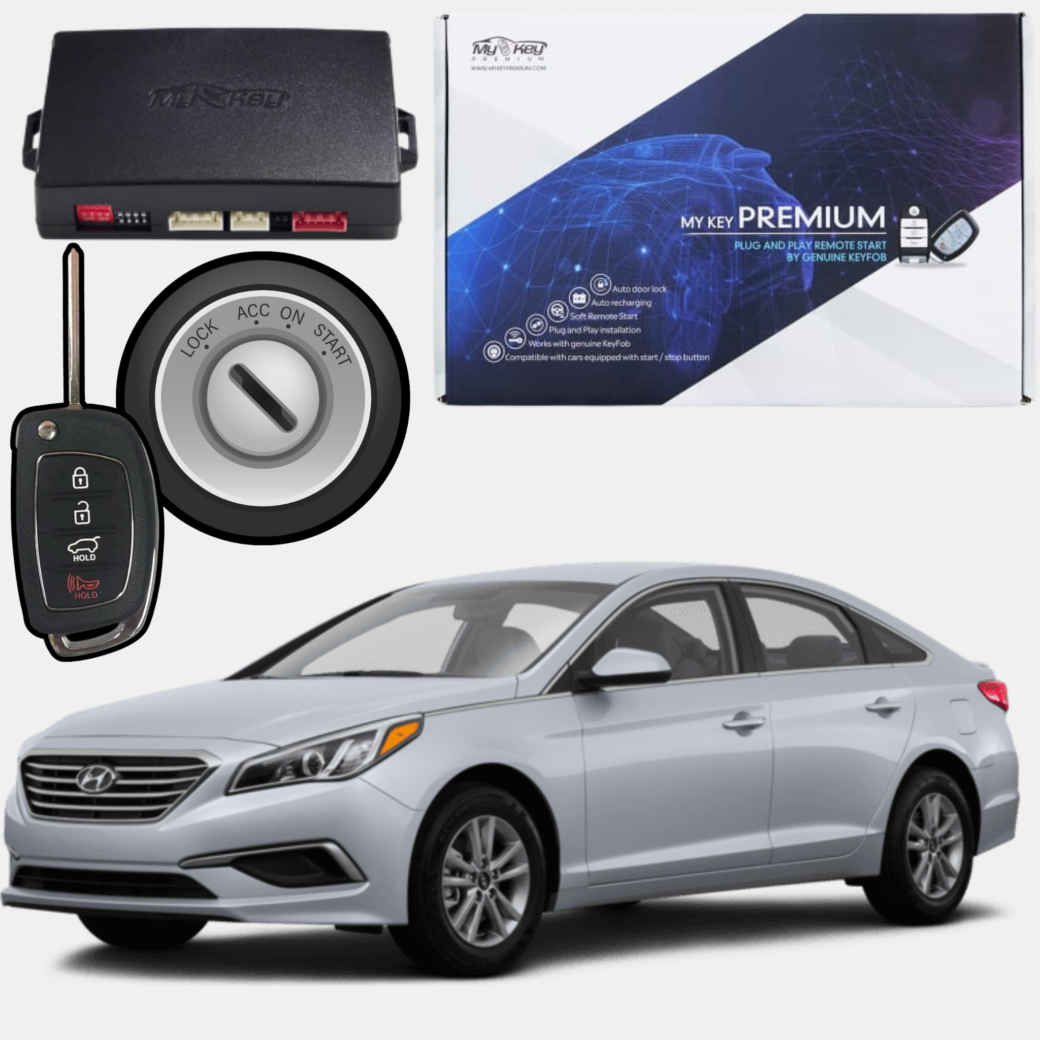 hyundai sonata lf 2015-2019 key ignition remote engine auto starter kit my key premium oem key fob usage 