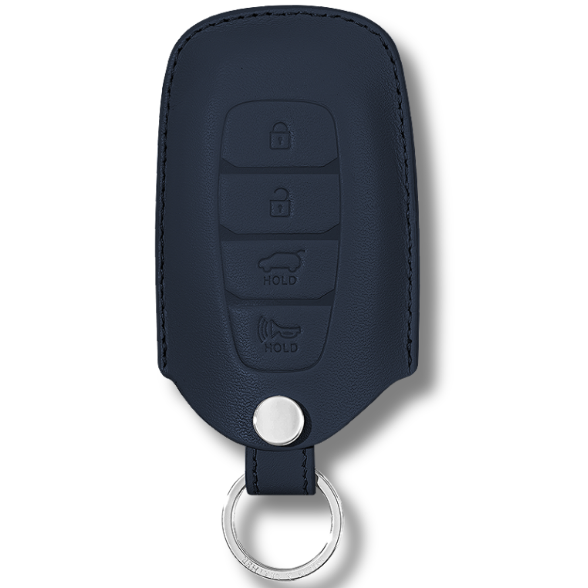 Hyundai Kona Elantra Sonata Key Fob Premium Leather Case navy