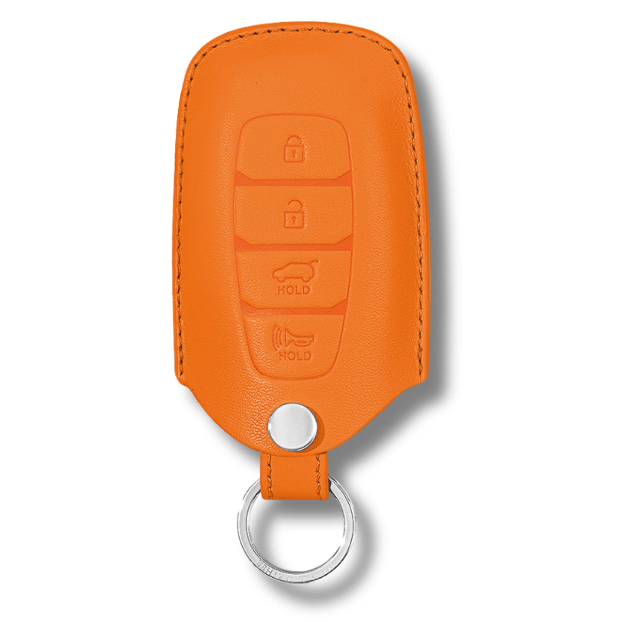 Hyundai Kona Elantra Sonata Key Fob Premium Leather Case orange