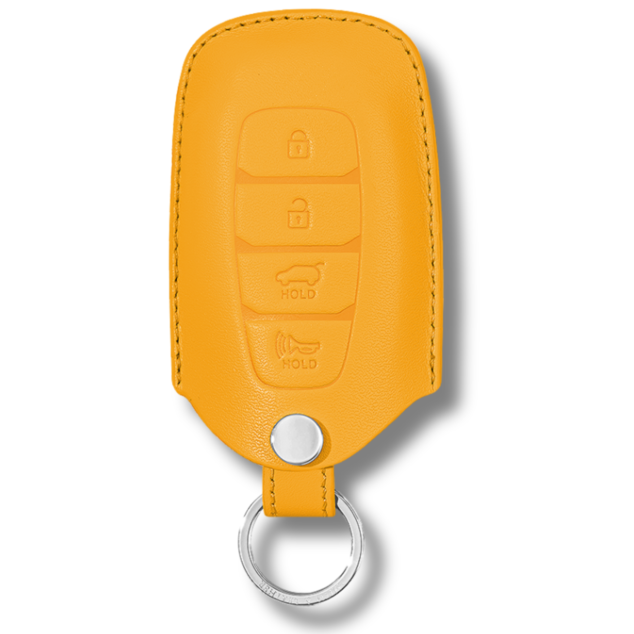 Hyundai Kona Key Fob Premium Leather Case yellow